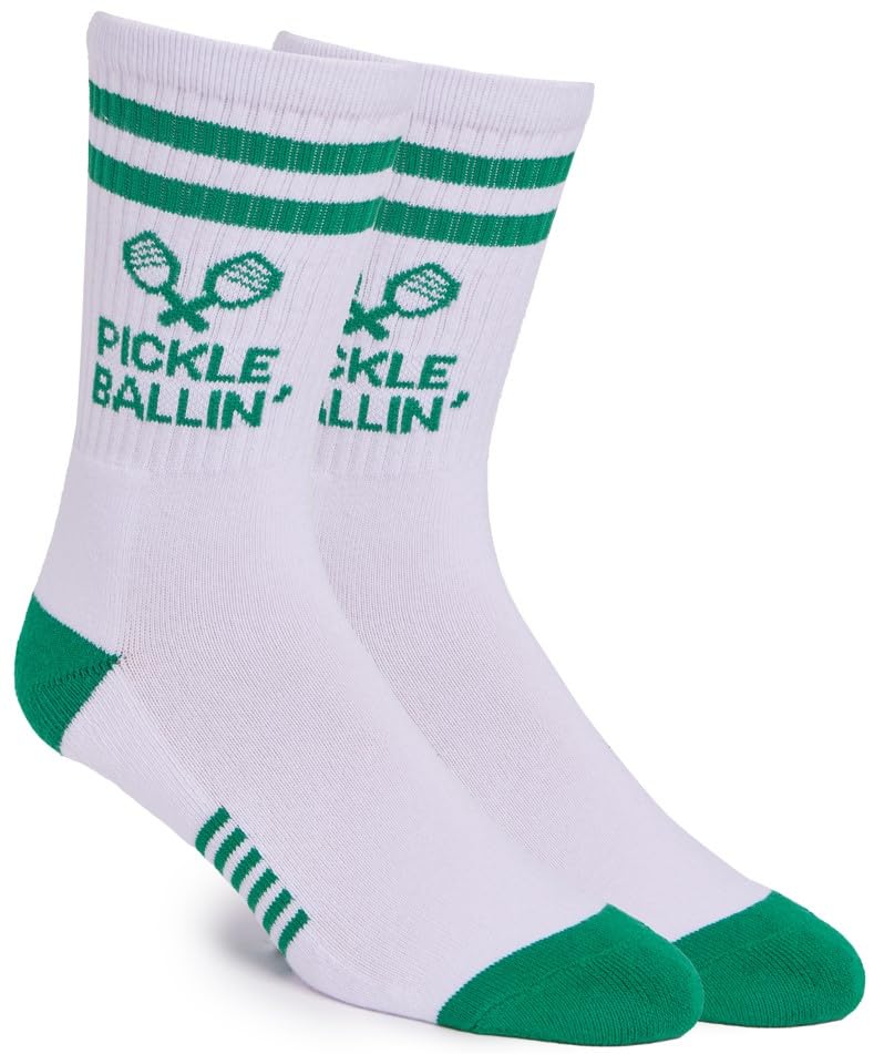 SOCKTOWN Performance Pickleball Crew Socks Mens and Womens 3 Pack Great Gift One Size - Perfect Christmas Holiday Gift