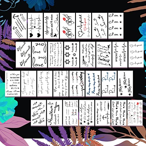52 Sheets Black Halloween Temporary Tattoos for Kids Men Women, Include 10 Sheets Large Half Arm Sleeve Fake Tattoos, 200+ PCS Spider Snake Tiger Lion Skull Bat Vampire Scar Halloween Tattoos