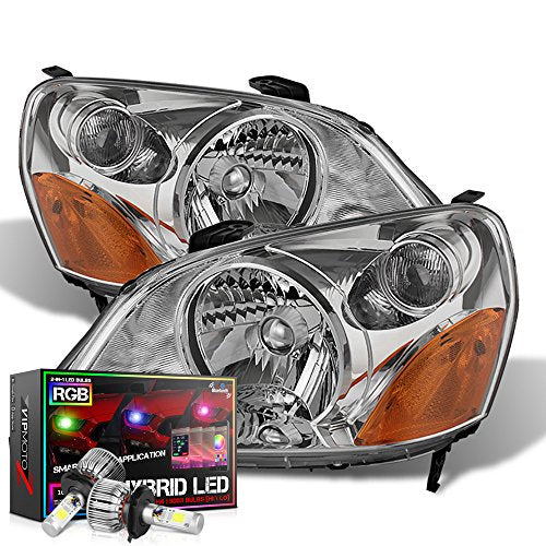 VIPMOTOZ OE-Style Headlights Headlamps Assembly For 2003-2005 Honda Pilot Black Housing Clear Lens Driver & Passenger Side Pair Set