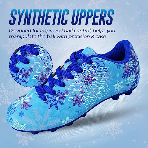 Vizari Frost Outdoor Firm Ground 2 Kids Soccer Cleats | Athletic Football Shoes for Boys and Girls | Stylish Outdoor Soccer Shoes | Blue/Purple