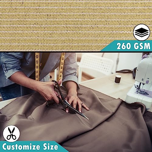 Royal Shade 8' W x 14' L Grey Waterproof Pergola Sun Shade Canopy Replacement Cover, 220 GSM Cloth for Outdoor Patio, 95% UV Blockage, Includes Stainless Steel Weighted Rods (We Customize)