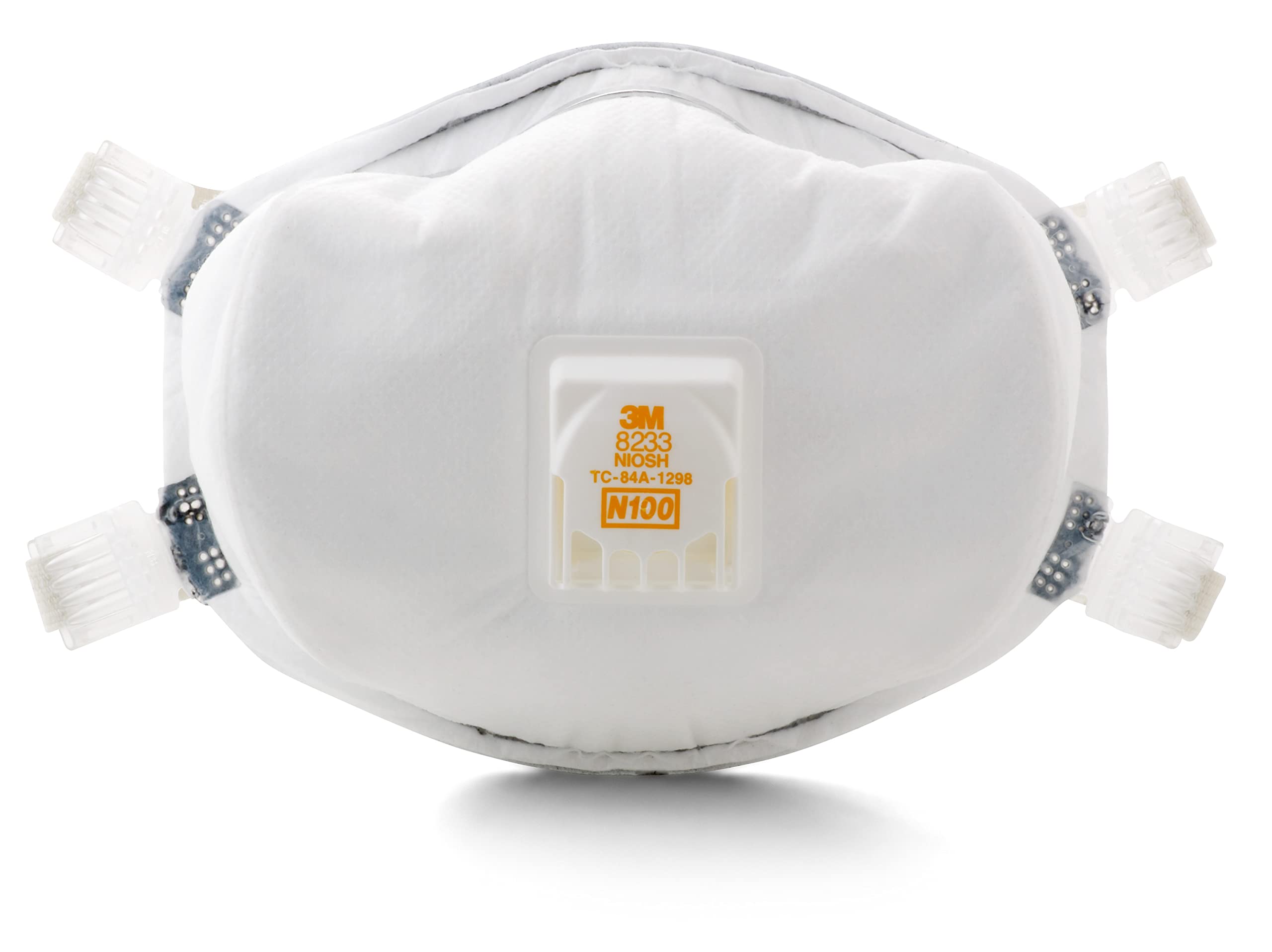 3M Personal Protective Equipment Particulate Disposable Respirator 8233, NIOSH APPROVED, Exhalation Valve, N100, Certain Non-Oil Based Particles (1 Piece)