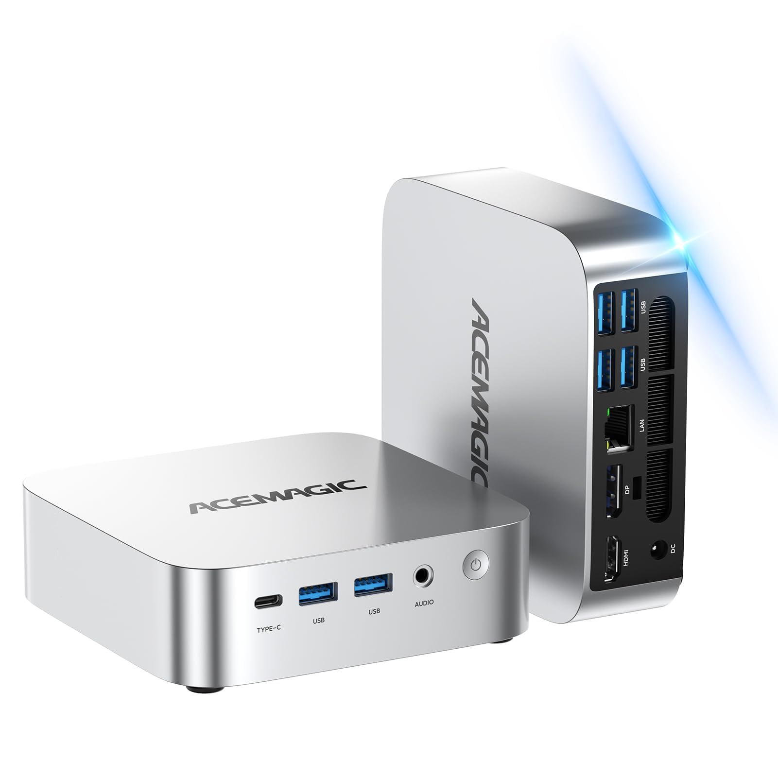 ACEMAGIC Mini Pc Computers Windows 11 Pro, Ryzen R2544 8GB DDR4 RAM 256GB SSD, Triple-Screen 4K Display WiFi 5 BT4.2 RJ45 for Home/Office/Business Mini Desktop