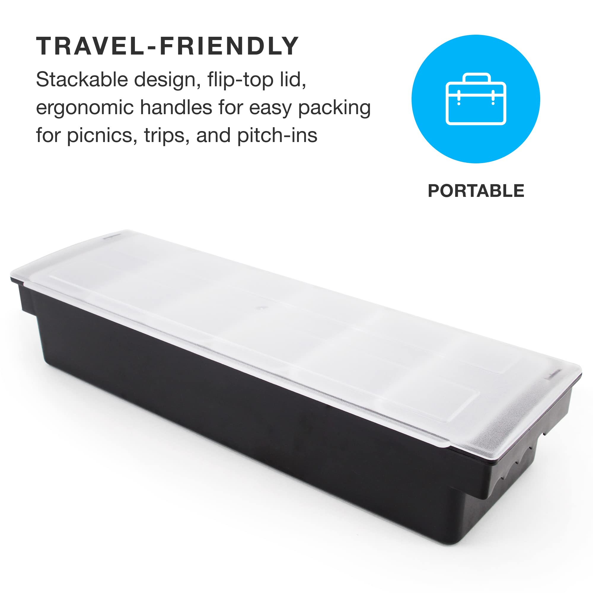 Cocktailor 6 Tray Bar Top Food & Garnish Station with Lid - Condiment Dispender for Bartending, Taco Bar, Ice Cream, Fruit, Salad Bar - Topping Organizer for Restaurant Supplies & Accessories