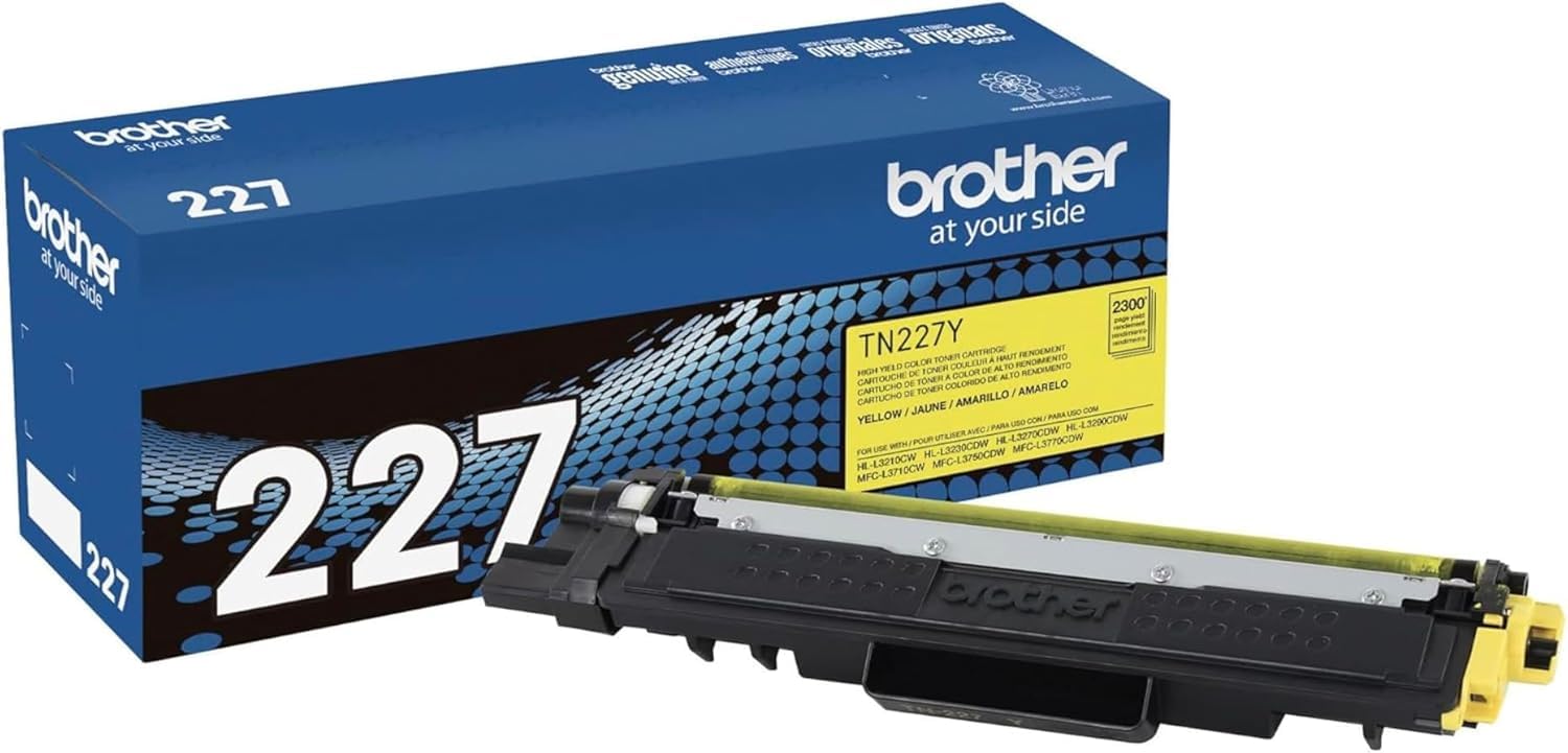 Brother TN227(CMY) High Yield Color Toner Set Cyan,Magenta, Yellow 3 Pack for HL-L3210CW, HL-L3230CDW, MFC-L3750CDW in Retail Packaging