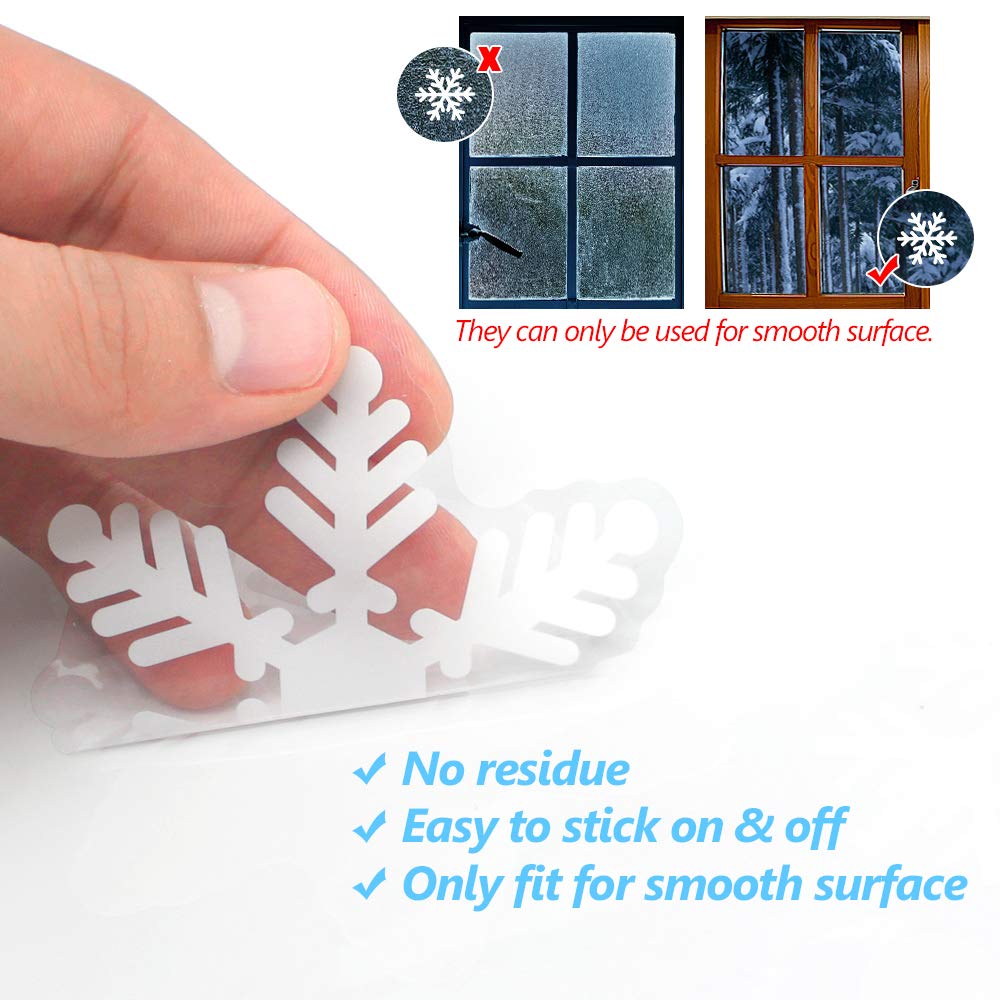 LUDILO 135Pcs Christmas Window Clings Snowflakes Window Decals Static Window Stickers for Christmas Decorations Window Décor Ornaments Xmas Party Supplies Thanksgiving Party Décor