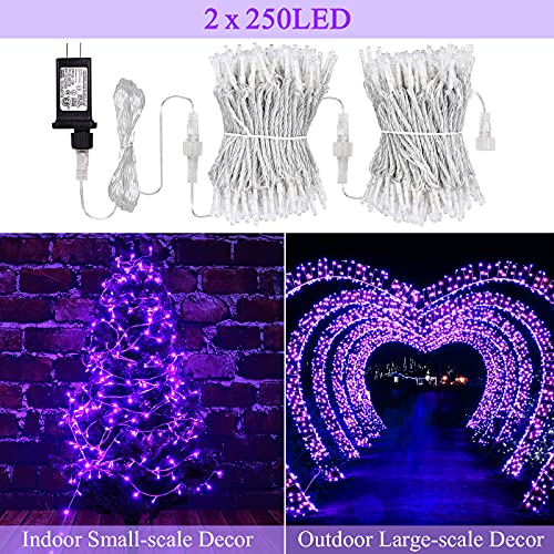 JMEXSUSS 500 LED Green Halloween Lights, 8 Modes 163 FT Green Lights Plug-in, Clear Wire Green Christmas String Lights Outdoor Waterproof for Halloween Christmas Tree Party