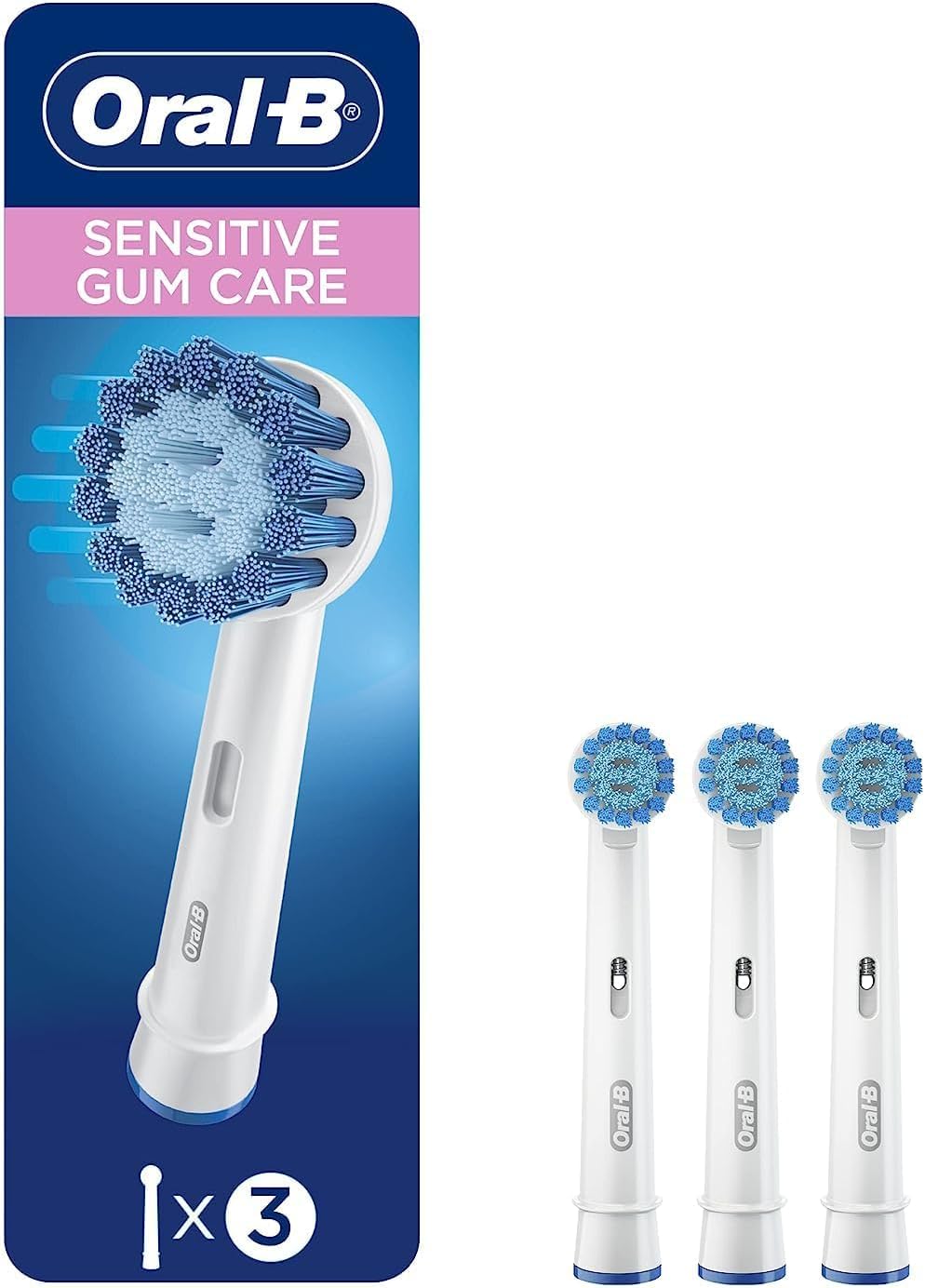 Oral-B Sensitive Gum Care Electric Toothbrush Replacement Brush Heads Refill, 3 Count (Pack of 1)