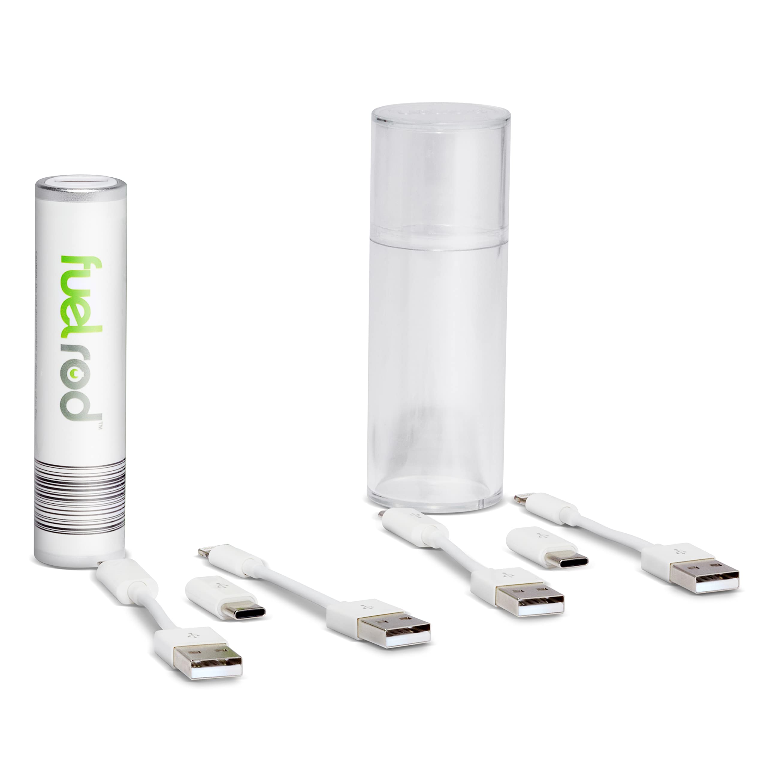 FuelRod Portable Charger Kit, with One Extra Set of Cables & Adaptors, Compatible with All Tablets, Smart Phones, Rechargeable Backup Power Bank, SWAP for Charged Rod at Kiosk