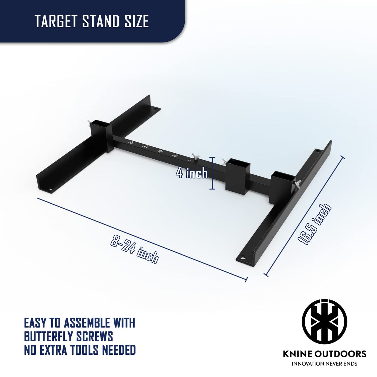 KNINE OUTDOORS Shooting Target Stand for Outdoors, Durable Paper Target Holder with Stable Adjustable Base for Paper Shooting Targets Cardboard Silhouette, H Shape, USPSA/IPSC, IDPA Practice, 2 Pack