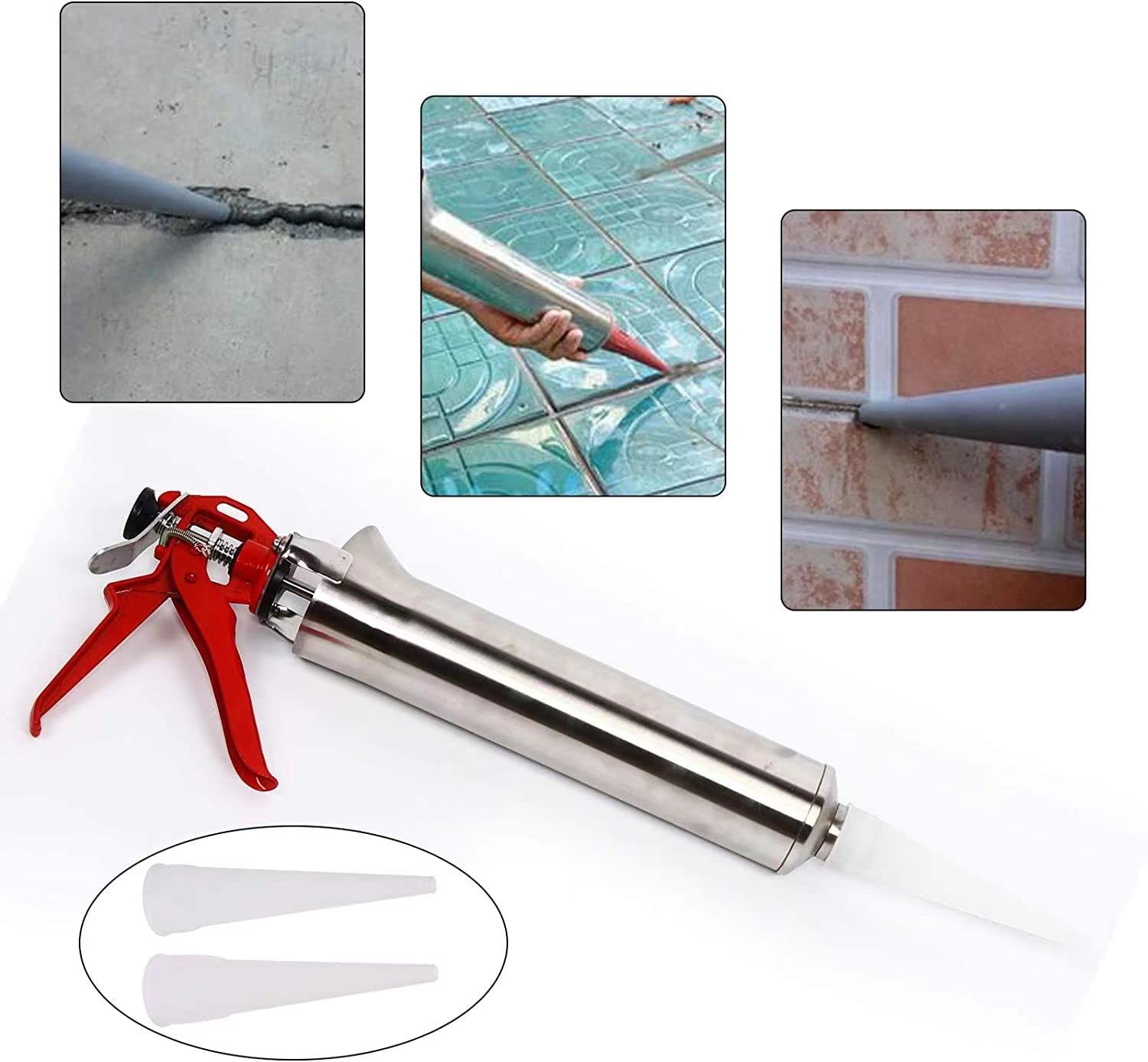 Special nozzles is suitable for mortar pointing, grouting gun, grouting tool, caulking gun, stainless steel building, manual caulking gun