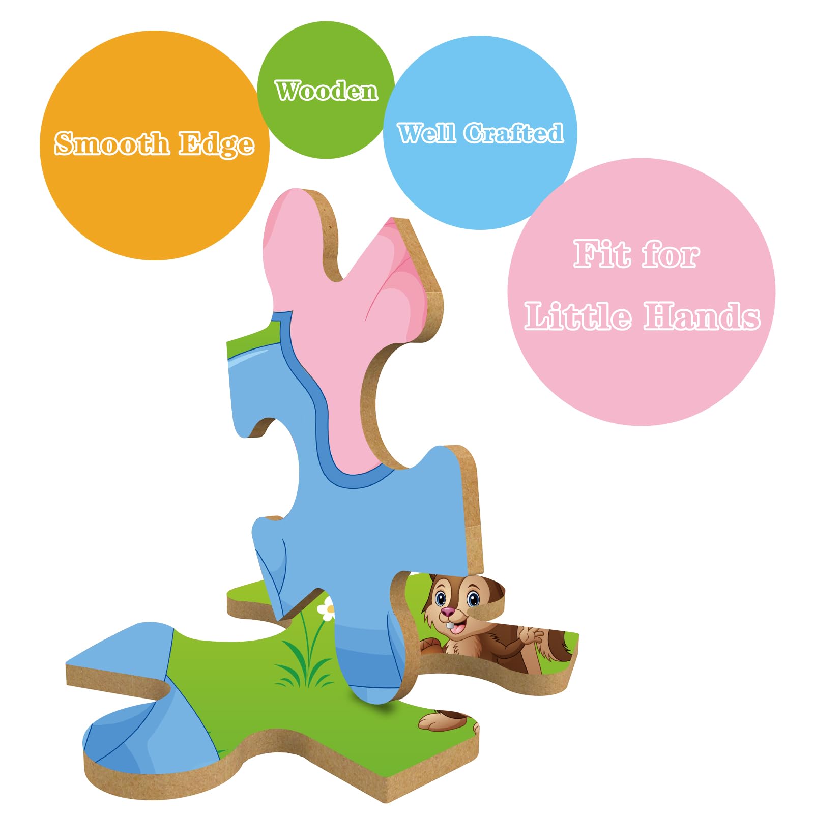 Puzzles for Kids Ages 3-5 Toddler Wooden Toys Montessori Learning Education Preschool Sets Gift for Boy Girl 3 4 5+ Years Old, Pack of 6 (20 Pieces)