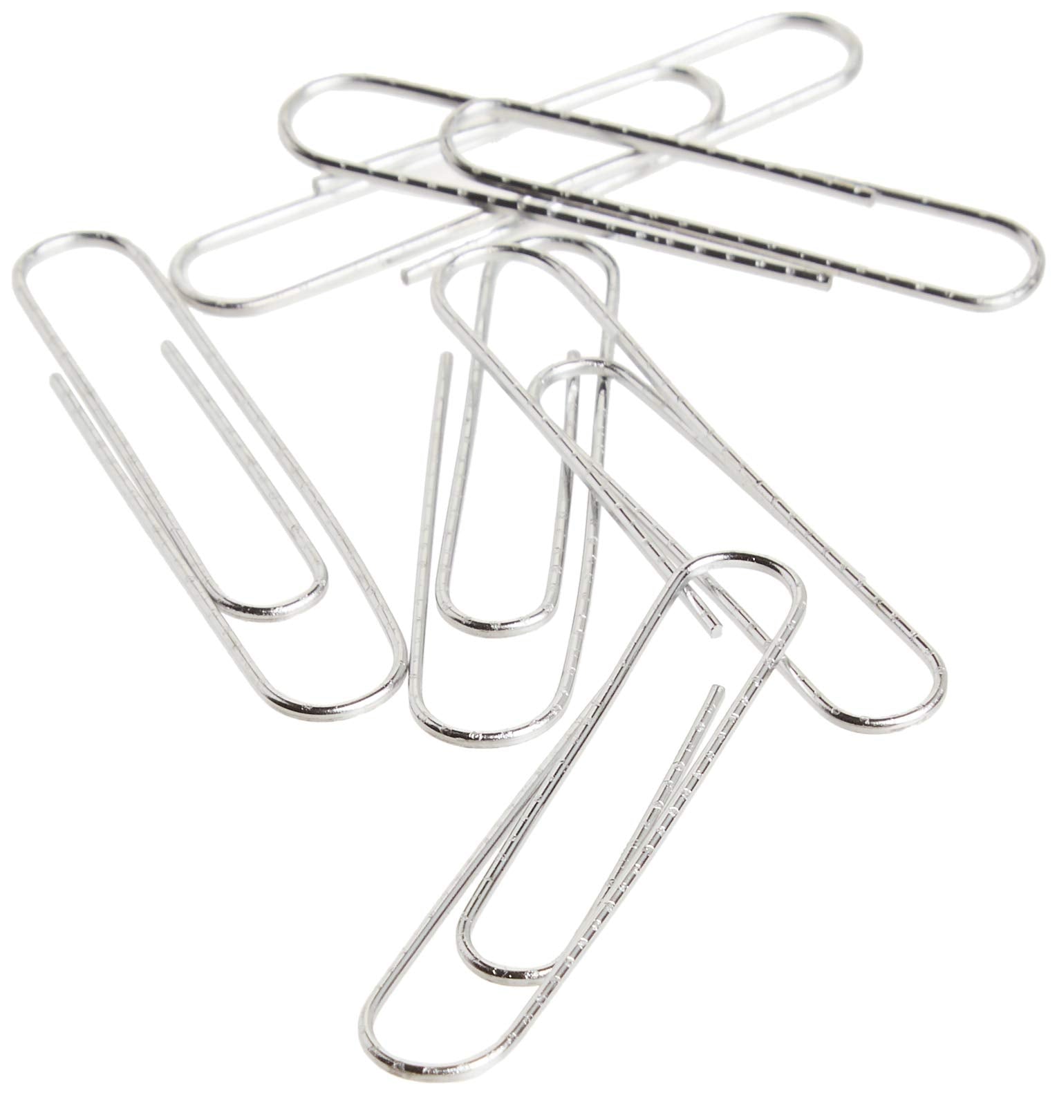 ACCO Non-Skid Paper Clips, No.4 Jumbo Size, Silver, Box of 100 Clips, 1 Box (72585)