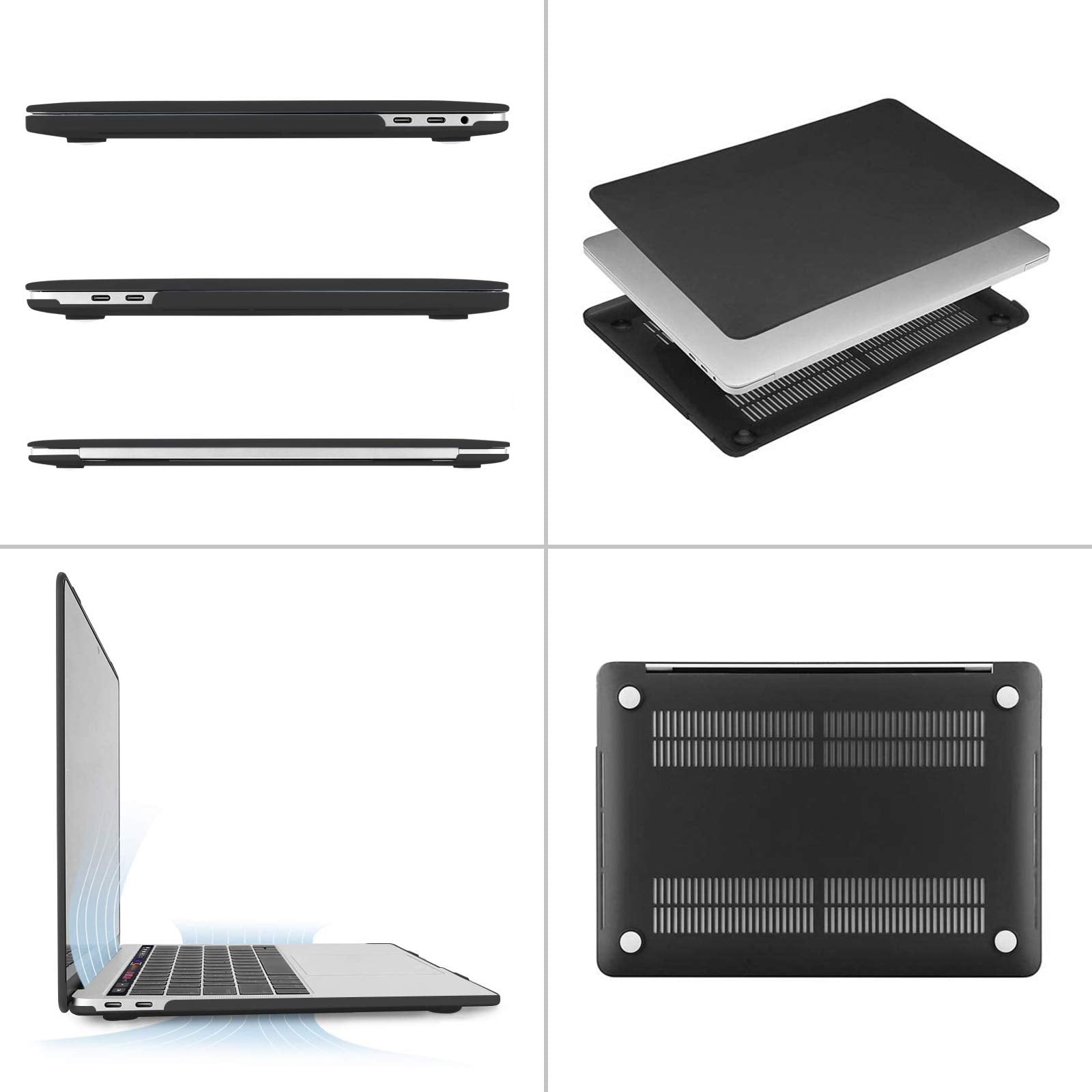 MOSISO Compatible with MacBook Pro 13 inch Case M2 2026 2025 2024 2023 2022-2016 A2338 M1 A2251 A2289 A2159 A1989 A1708 A1706, Plastic Hard Shell&Keyboard Cover&Screen Film&Storage Bag, Black