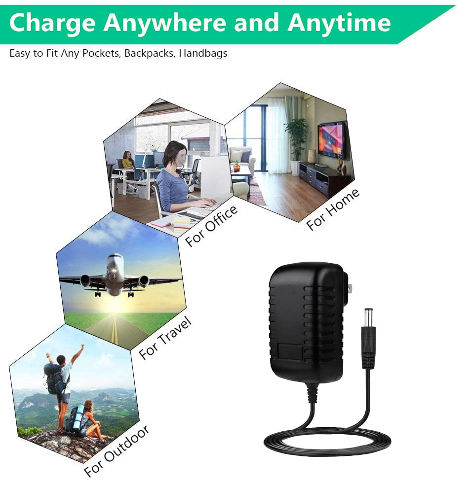 Wall AC Adapter Power Cord Compatible with RESTECK,Vellax,Medcursor,Mirakel,InvoSpa Shiatsu Back Shoulder and Neck Massager Charger Power Supply 12V (Only Fit for 12V Massager)