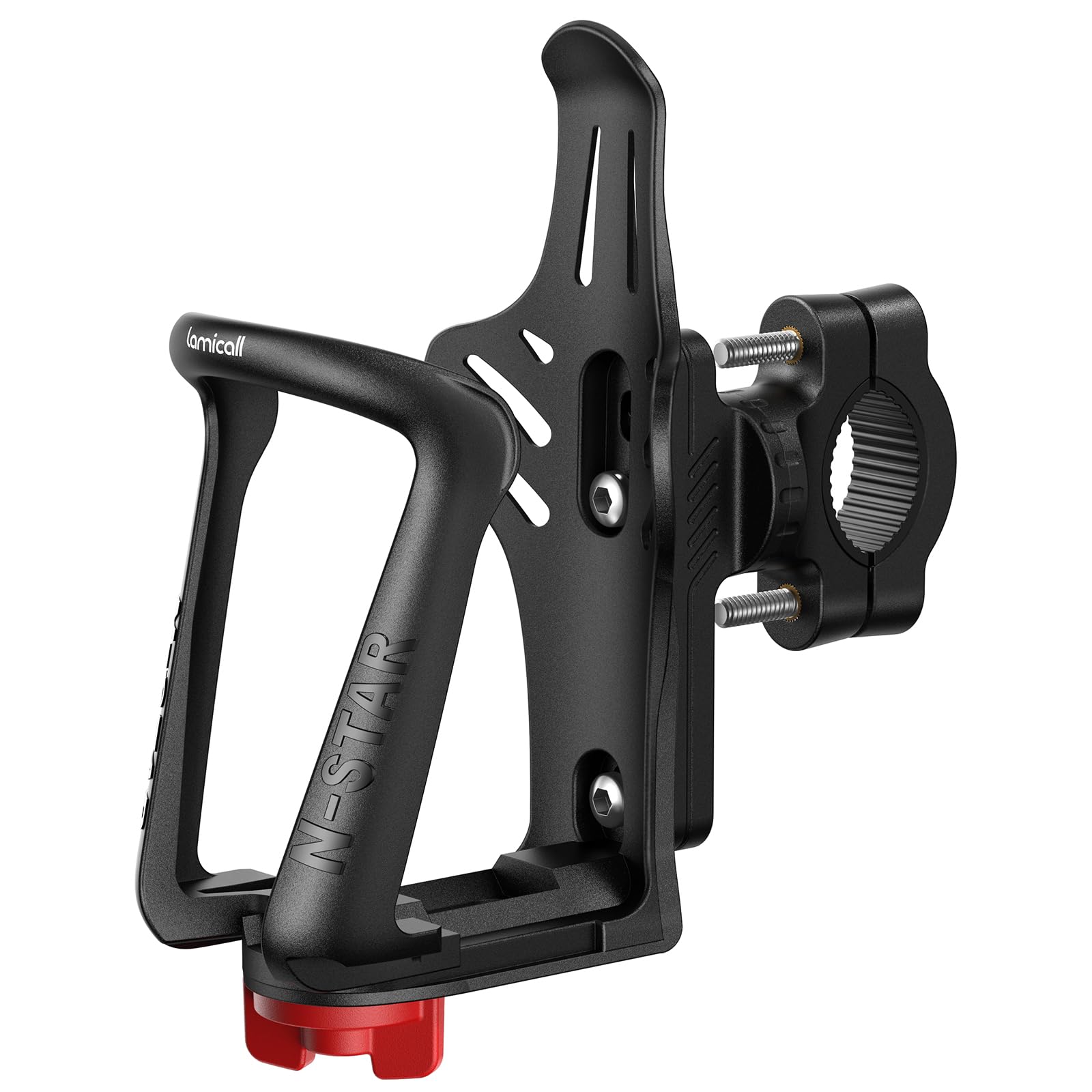 Lamicall Bike Water Bottle Holder - [for 2-2.75" Diameter Bottles] [for Handlebar & Frame] Motorcycle Cup Holder, Bicycle Drink Cage with Screw Tool, Fit Standard and Smaller Size Bottles