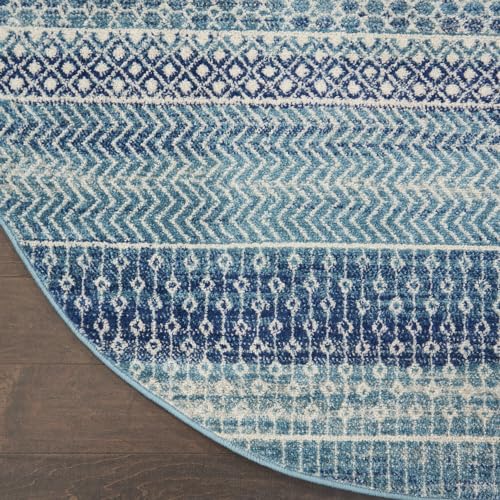 Nourison Home Passion Tribal Navy Blue 9' x 12' Area Rug, Easy Cleaning, Non Shedding, Bed Room, Living Room, Dining Room, Kitchen (9x12)