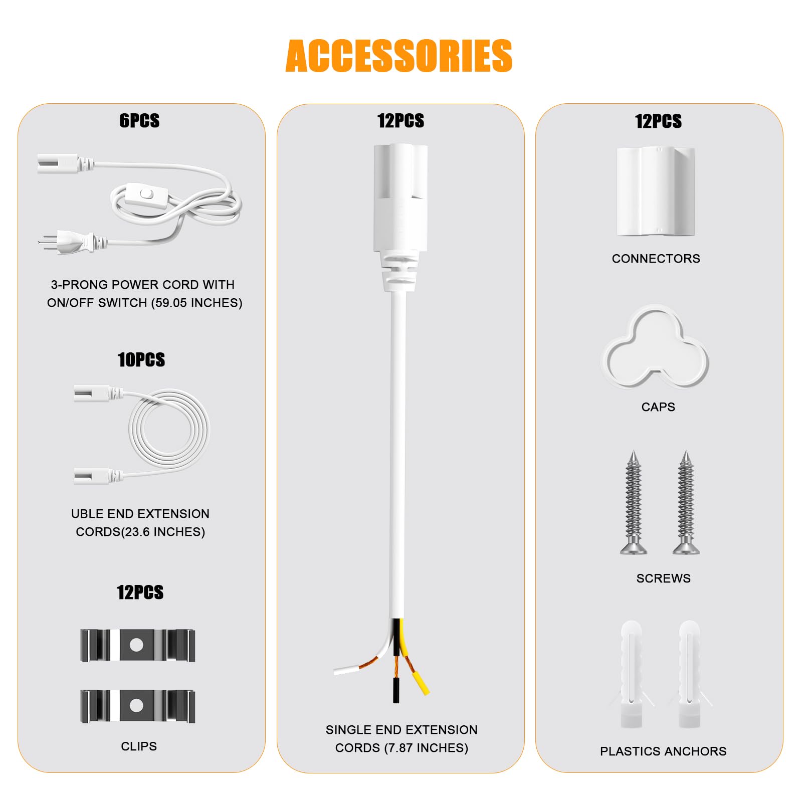 ONLYLUX LED Shop Light 4FT, 6000K 50W 7500LM, Linkable Utility Ceiling Light Fixture, 4 Foot T8 Integrated LED Tube Lights, V Shape High Output, Linkable with On/Off Switch (12 Pack)