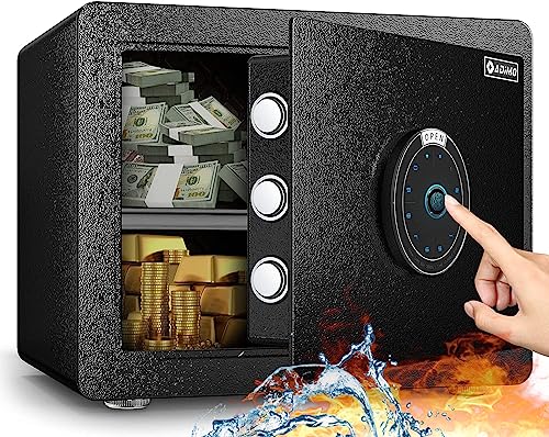 Safe Box, 0.5 Cubic Feet Home Safe, Steel Security Safe with Digital Keypad and 2 Keys, Wall-Mounted Cabinet Safe Protect Cash, Gold, Jewelry, Documents for Home, Office, Hotel