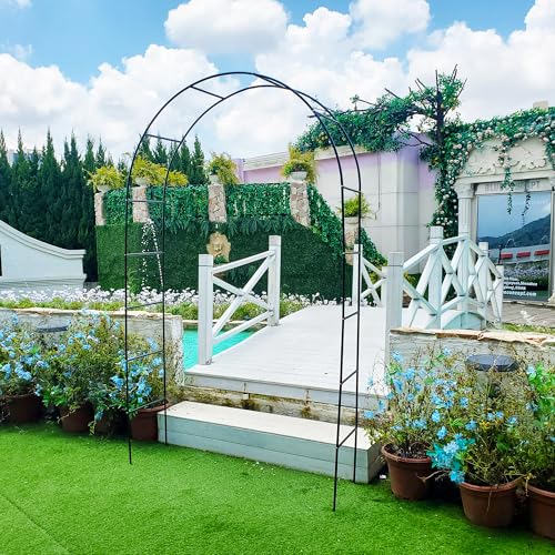Iron Pergola Arbor Practical, 7.9 Feet High x 4.6 Feet Wide, Assemble Easily for Various Climbing Plant Wedding Garden Arch Bridal Party Decoration Wide Arbor, 2 Pack