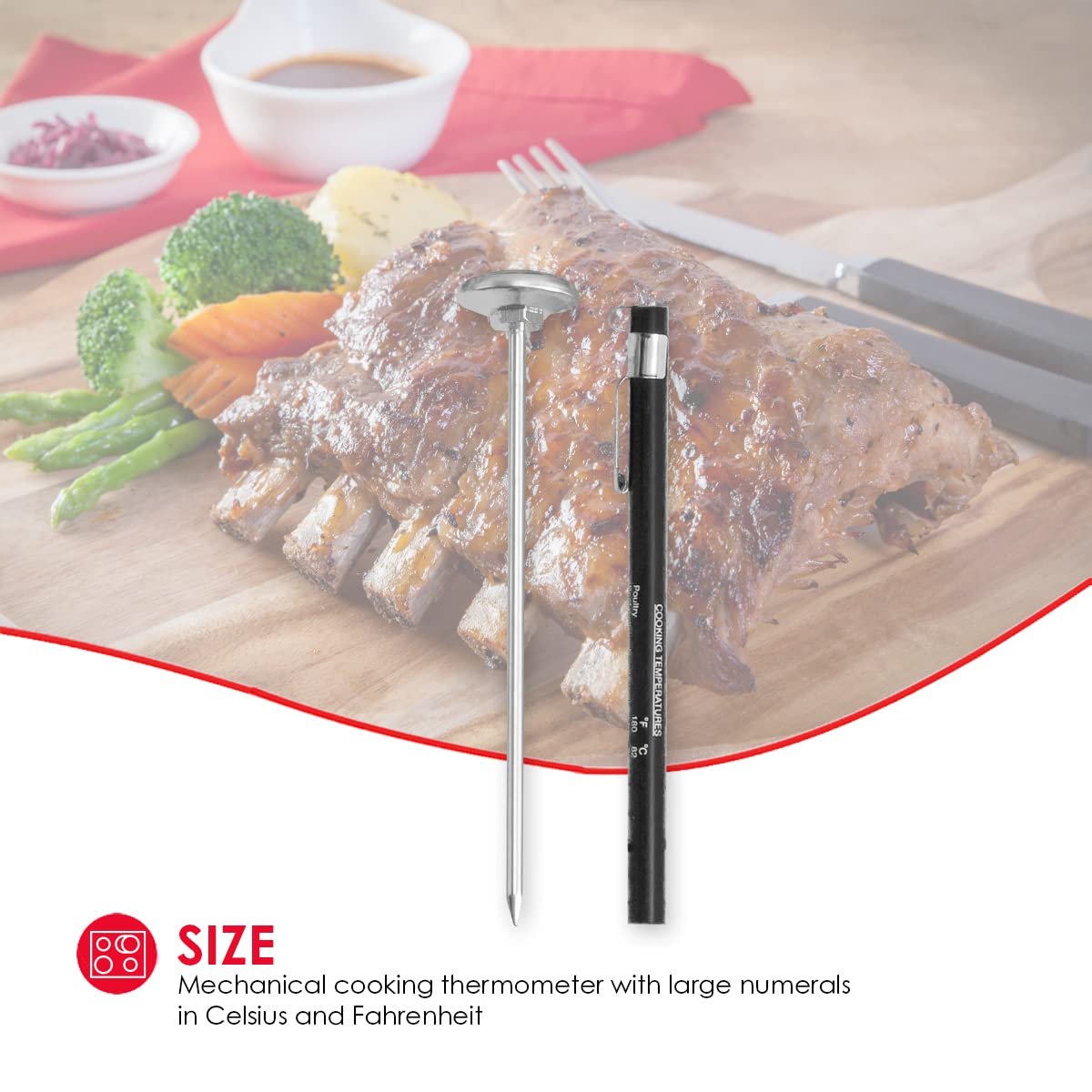 Home Basics Durable Cooking Thermometer, Stainless Steel