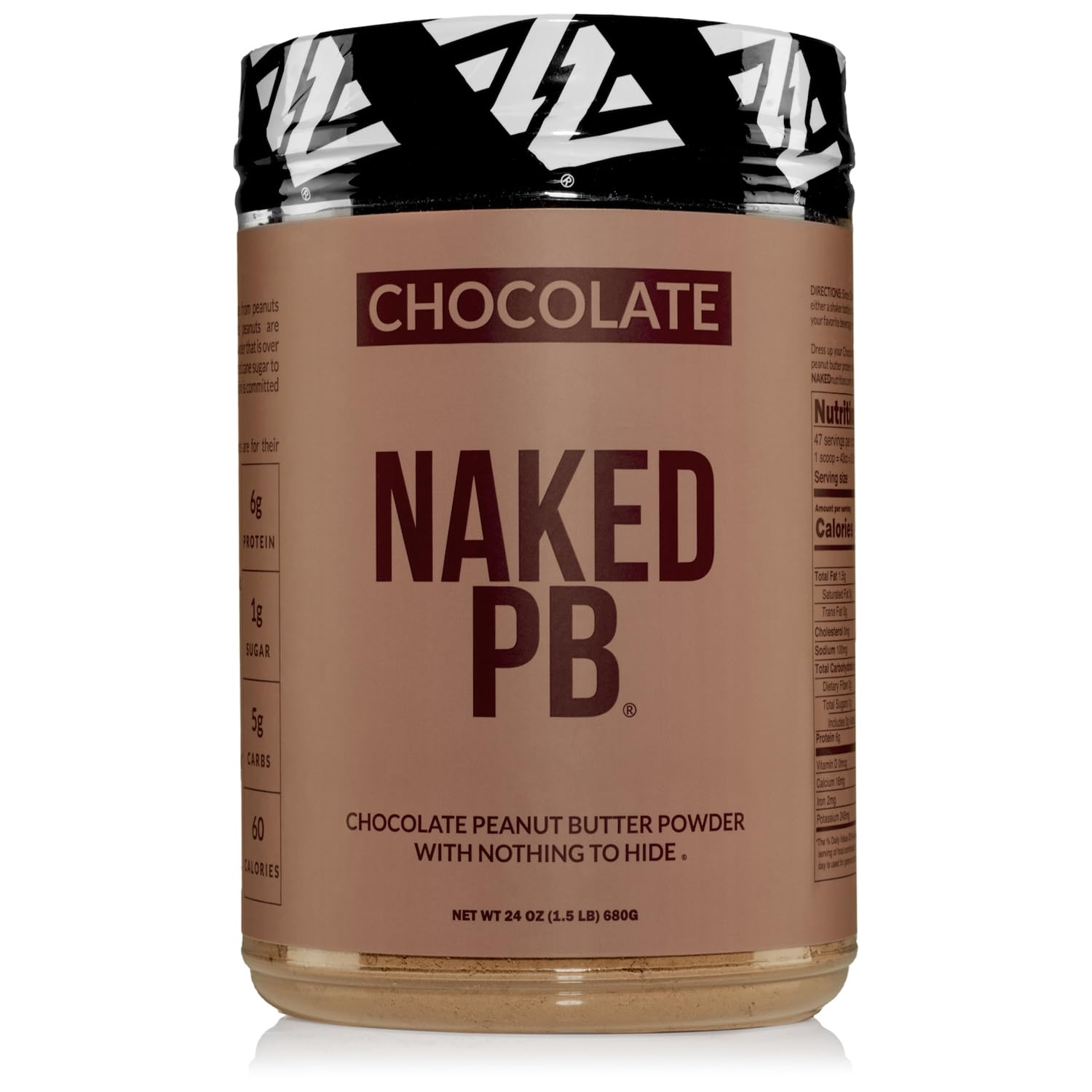 Chocolate Peanut Butter from US Farms, Only 4 Ingredients - Roasted Peanuts, Cocoa, Sea Salt, and Sugar - Vegan, 47 Servings - NAKED PB