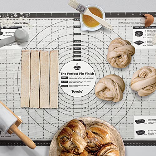 Tovolo Pro-Grade Sil Pastry Mat w/Reference Marks for Baking, Food and Meal Prep, Cooking and More 25" x 18"