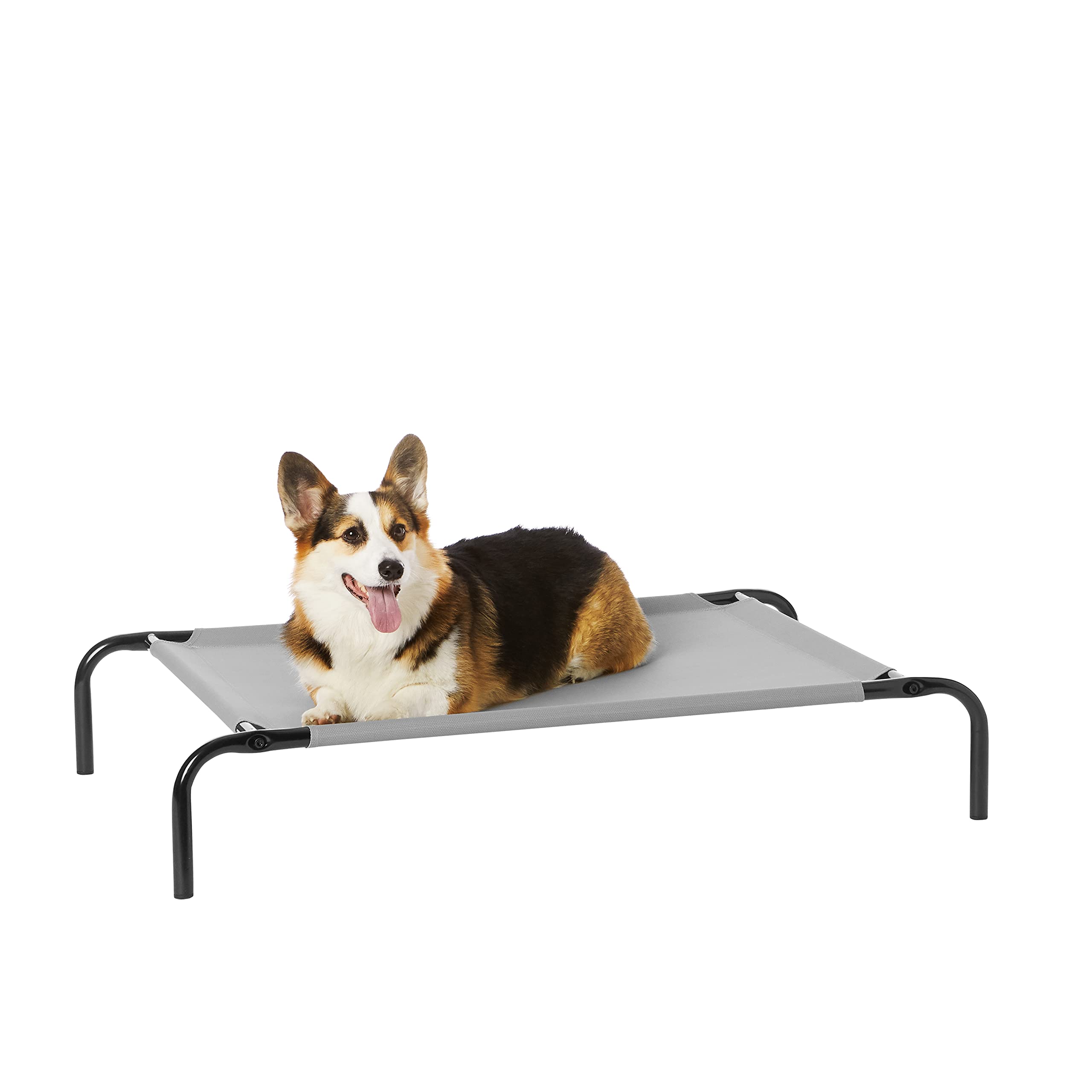 Amazon Basics Breathable Cooling Elevated Dog Bed with Durable Metal Frame, Medium, 43 x 26 x 7.5 Inch, Grey