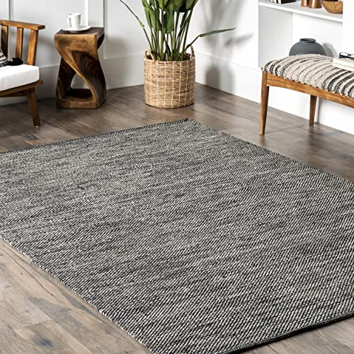 nuLOOM Alessi Solid Farmhouse Cotton Accent Rug, 2x3, Grey