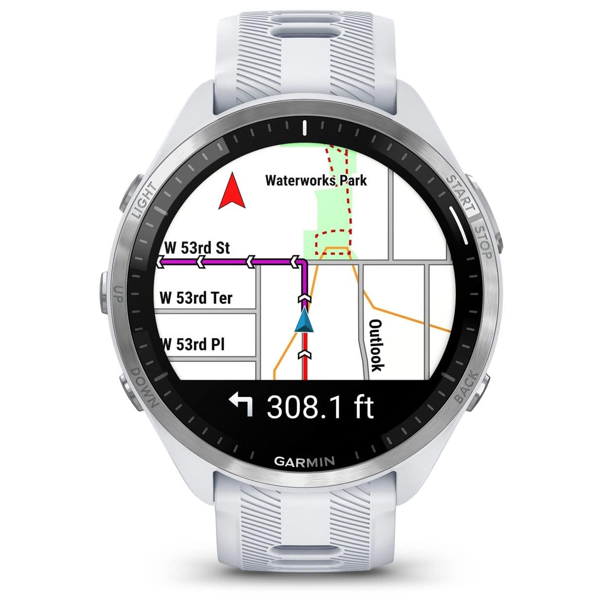 Garmin Forerunner® 965 Running Smartwatch - Whitestone and Powder Gray