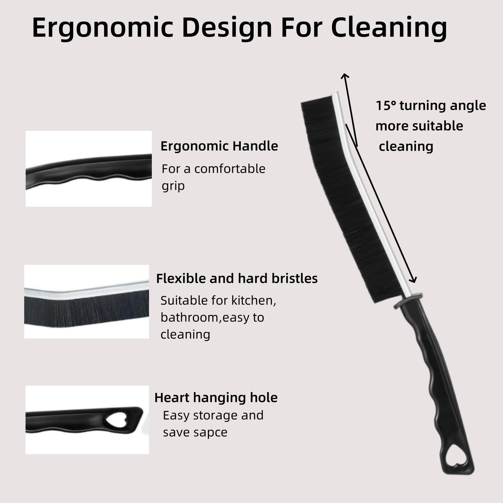 Cleaning Brush Hard Bristle Crevice Cleaning Brush Multifunctional Bathroom Cleaning Tools Toilet Brush Thin Cleaning Brush Corner Brush for Kitchen Home Shower Windows Vehicles Faucets Floor(4 PCS)