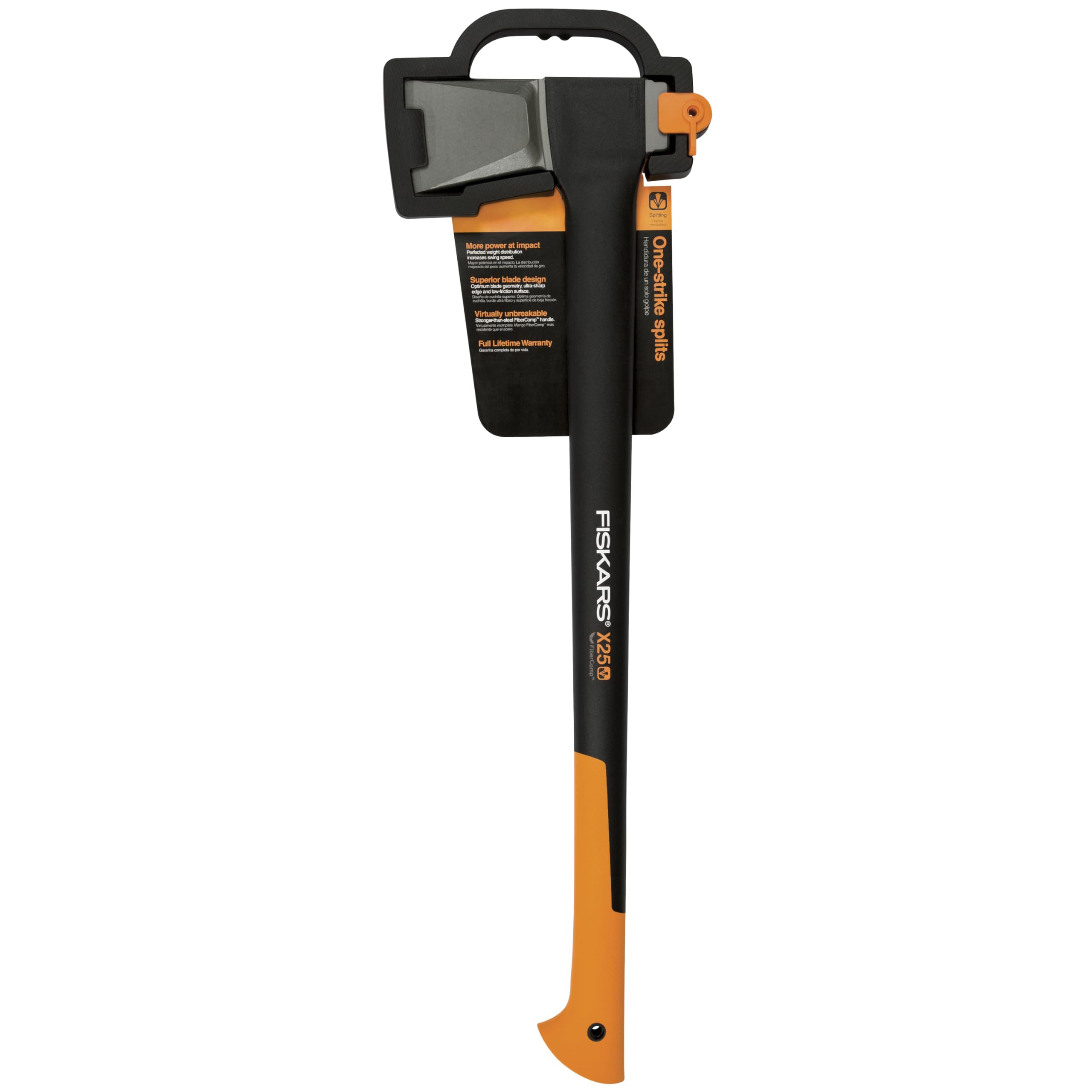 Fiskars X25 Splitting Axe, Tree Branch Cutter and Wood Splitter for Medium to Large Size Logs (28-Inch Axe) with Shock-Absorbing Handle