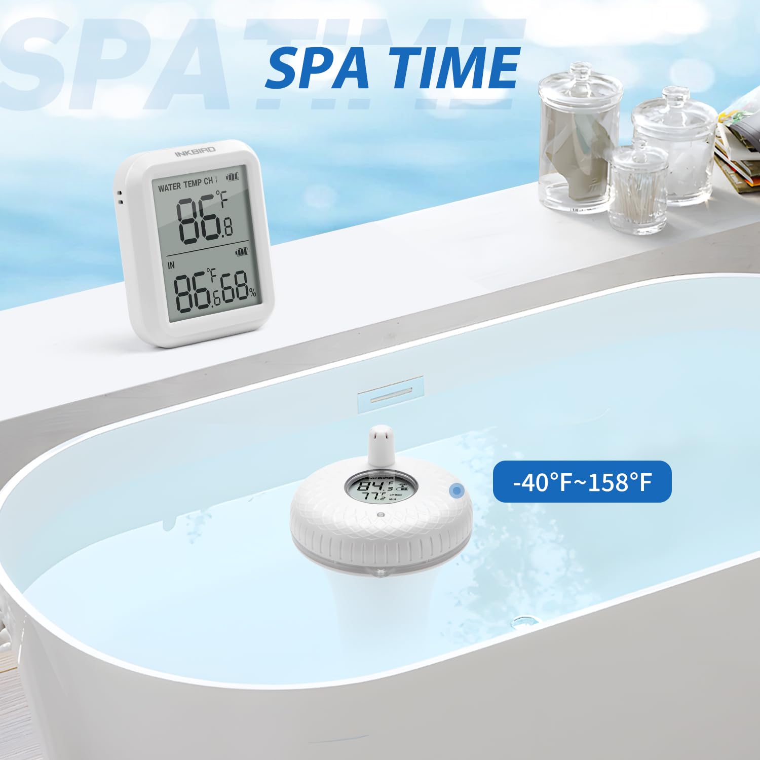 INKBIRD IBS-P01R 2nd Generation Wireless Floating Pool Thermometer Easy to Read, Compatible with Gateway IBS-M1 and IBS-M2