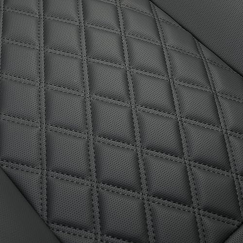 Vankerful 1 Pack Leather Front Car Seat Covers,Bottom Seat Covers for Cars,Driver Car Seat Cover,Luxury Seat Protectors,Waterproof,Anti-Slip,Full Wrap,for Most Vehicles,Sedan,Truck,SUV(Black)