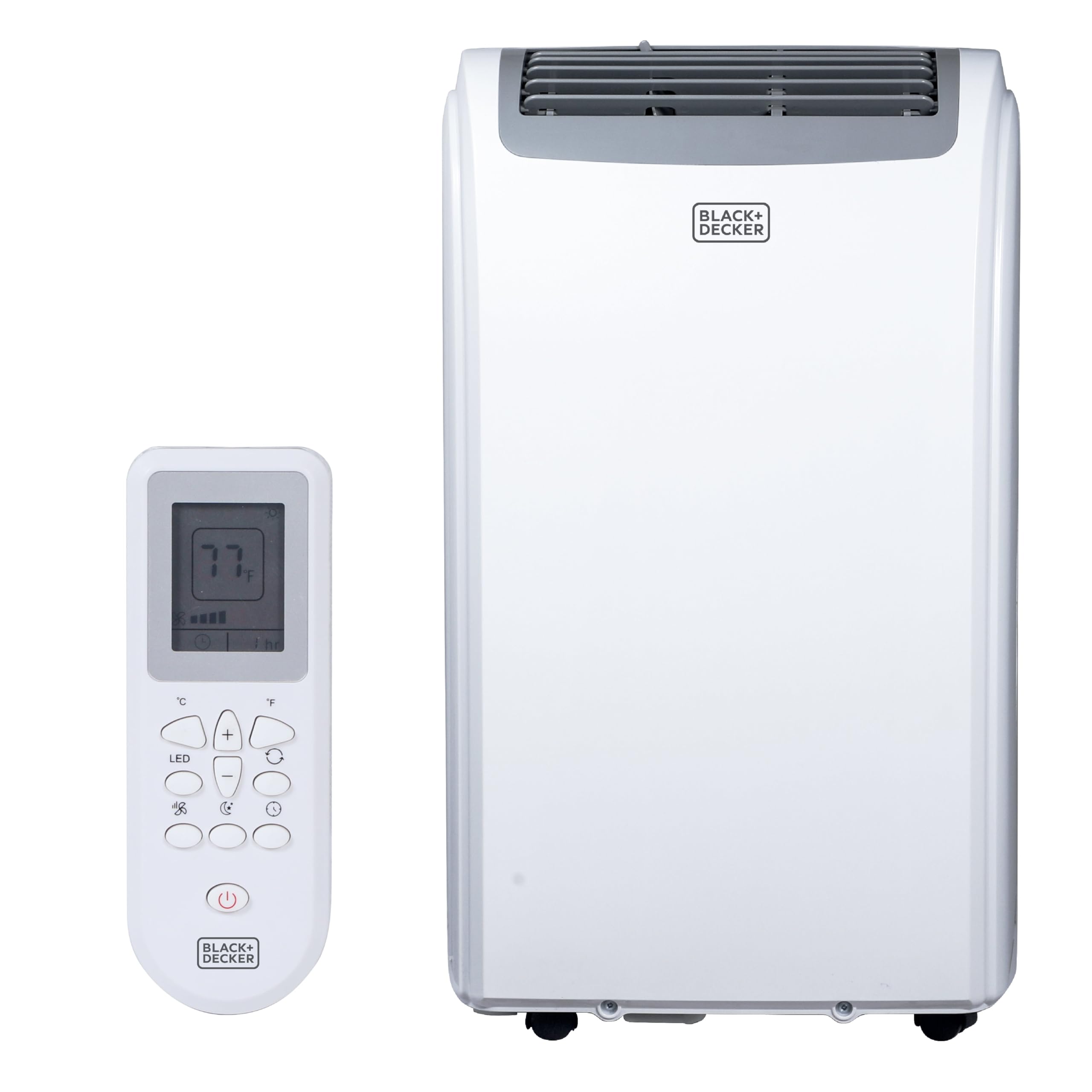 BLACK+DECKER 14,000 BTU Portable Air Conditioner, 3-in-1 AC, Dehumidifier and Fan, Portable AC Unit with Remote Control, Auto Evaporation, 3 Speeds, Window Kit Included, White, BPP10WTB