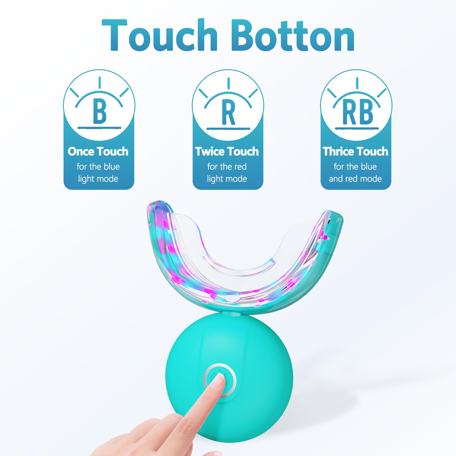 BESTEK Teeth Whitening Kit - 32X LED Teeth Whitening Light, 10 Min Fast Teeth Whitener with 4 Tubes of 35% Carbamide Peroxide Teeth Whitening Gel for Remove Coffee Wine Tobacco Teeth Stains - Blue