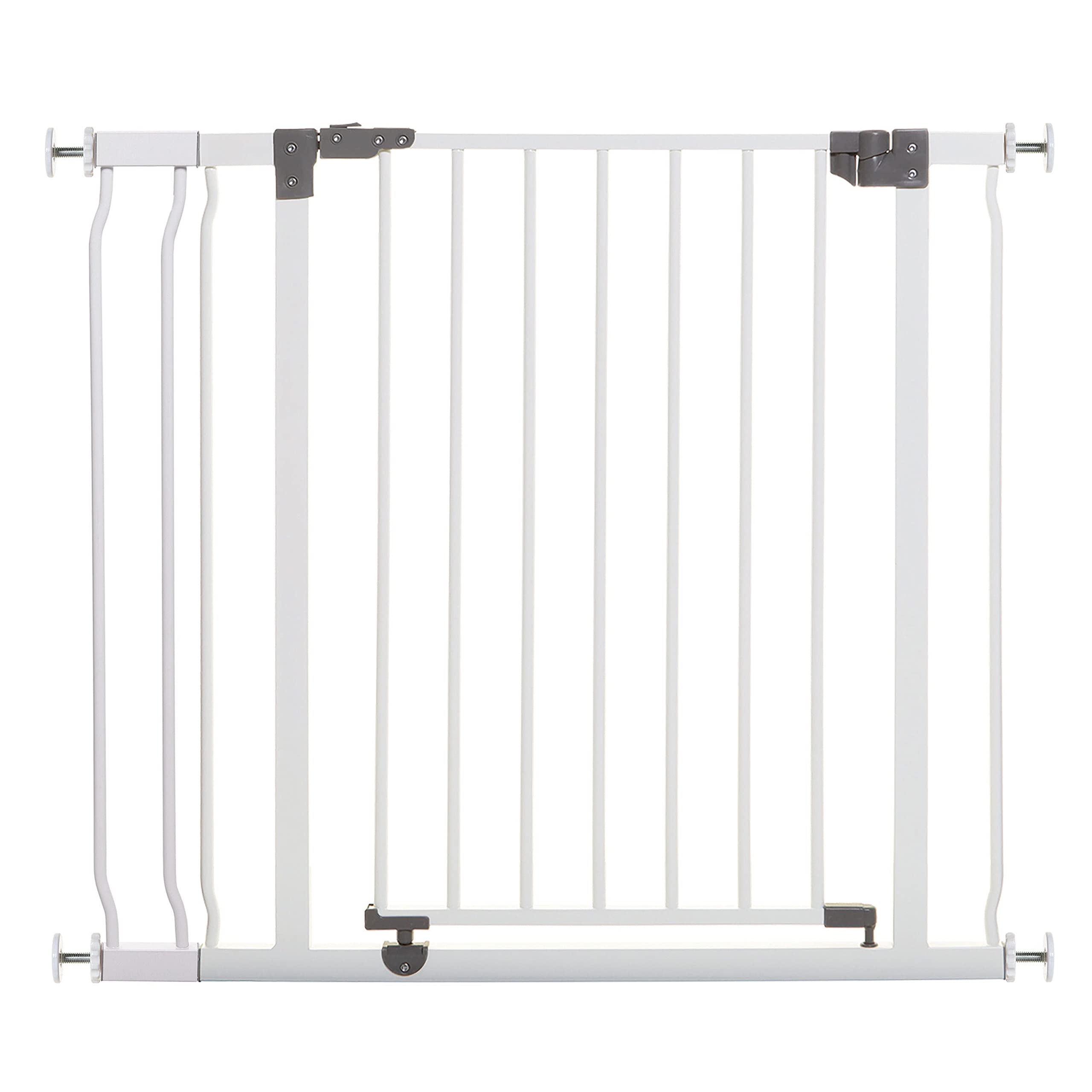 Dreambaby Liberty Walk Thru Baby Safety Gate Set - with 3.5inch Extension Panel - Fits 29.5-36.5inch Openings - Pressure Mounted Security Gates - White