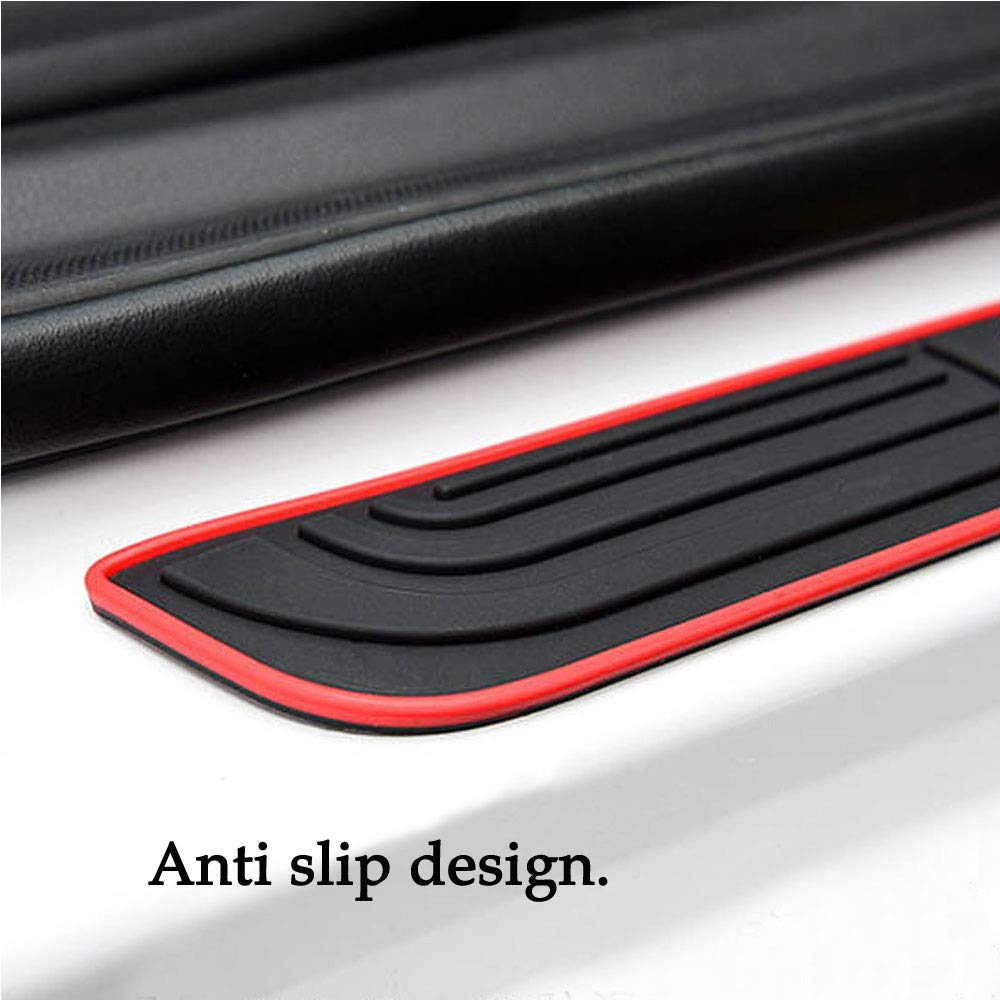 Door Sill Plate Protectors for Car - Universal Door Entry Guards Sill Scuff Cover Panel Step Protector, Welcome Pedal Protector Cover, Sports Pattern, 4pcs/Set