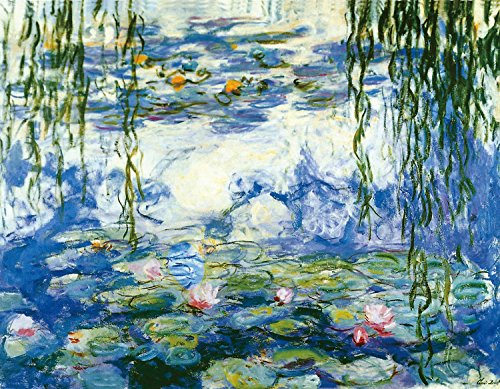 Wieco Art Water Lilies Floral Canvas Prints Wall Art by Claude Monet Famous Oil Paintings Flowers Reproduction for Kitchen Bedroom Bathroom Home Decor Modern Classic Landscape Pictures