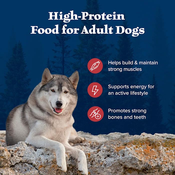 Blue Buffalo Wilderness High-Protein Rocky Mountain Recipe Dry Food for Adult Dogs, Red Meat & Grains, 13-lb. Bag