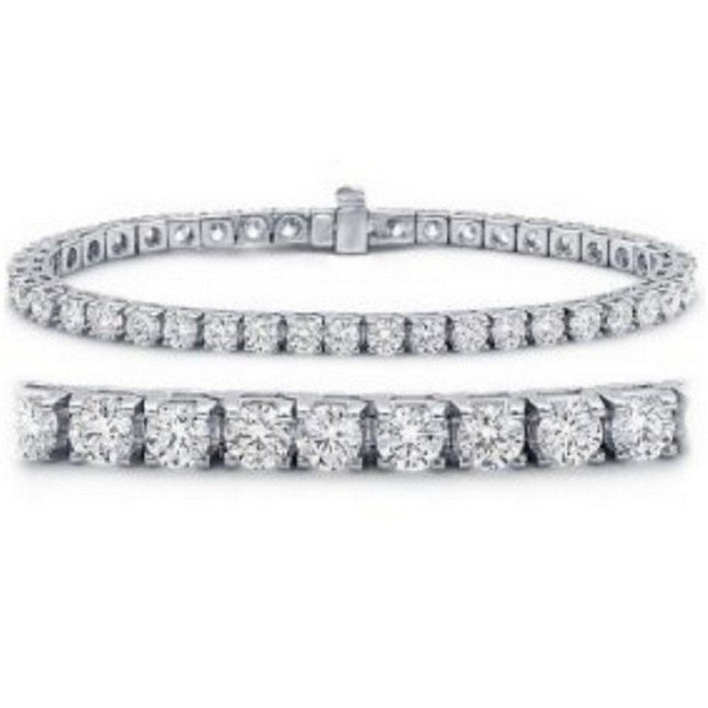 12 Carat Classic Tennis Bracelet 14K White Gold Value Collection