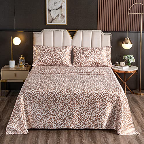 UDEAL Queen Sheet Set Satin Sheets and Pillowcase Sets Silky Soft Cooling Bed Sheets Set Deep Pocket Luxury Breathable Sheet, Wrinkle, Fade, Stain Resistant 90 GSM (4 Piece, Silver Grey)