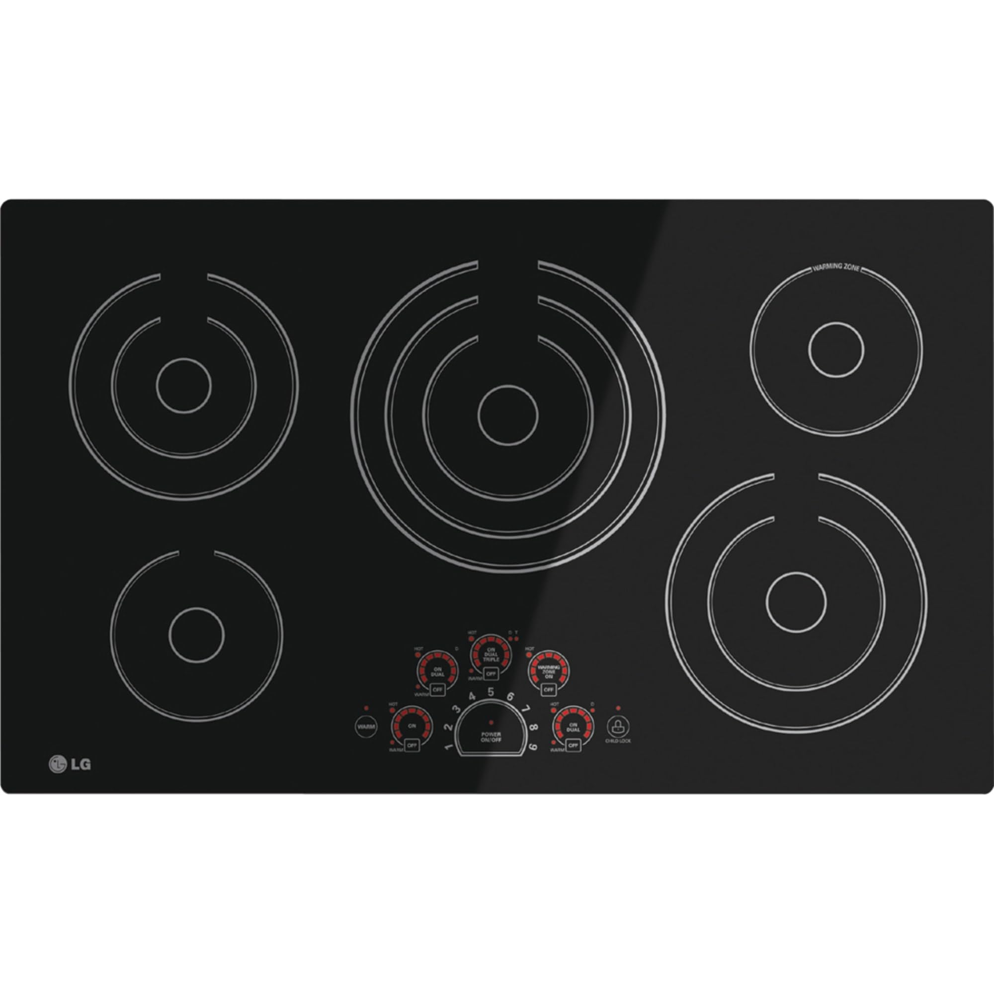 LG 36" BLACK RADIANT ELECTRIC SMOOTHTOP COOKTOP WITH SMOOTHTOUCH CONTROLS LCE3610SB