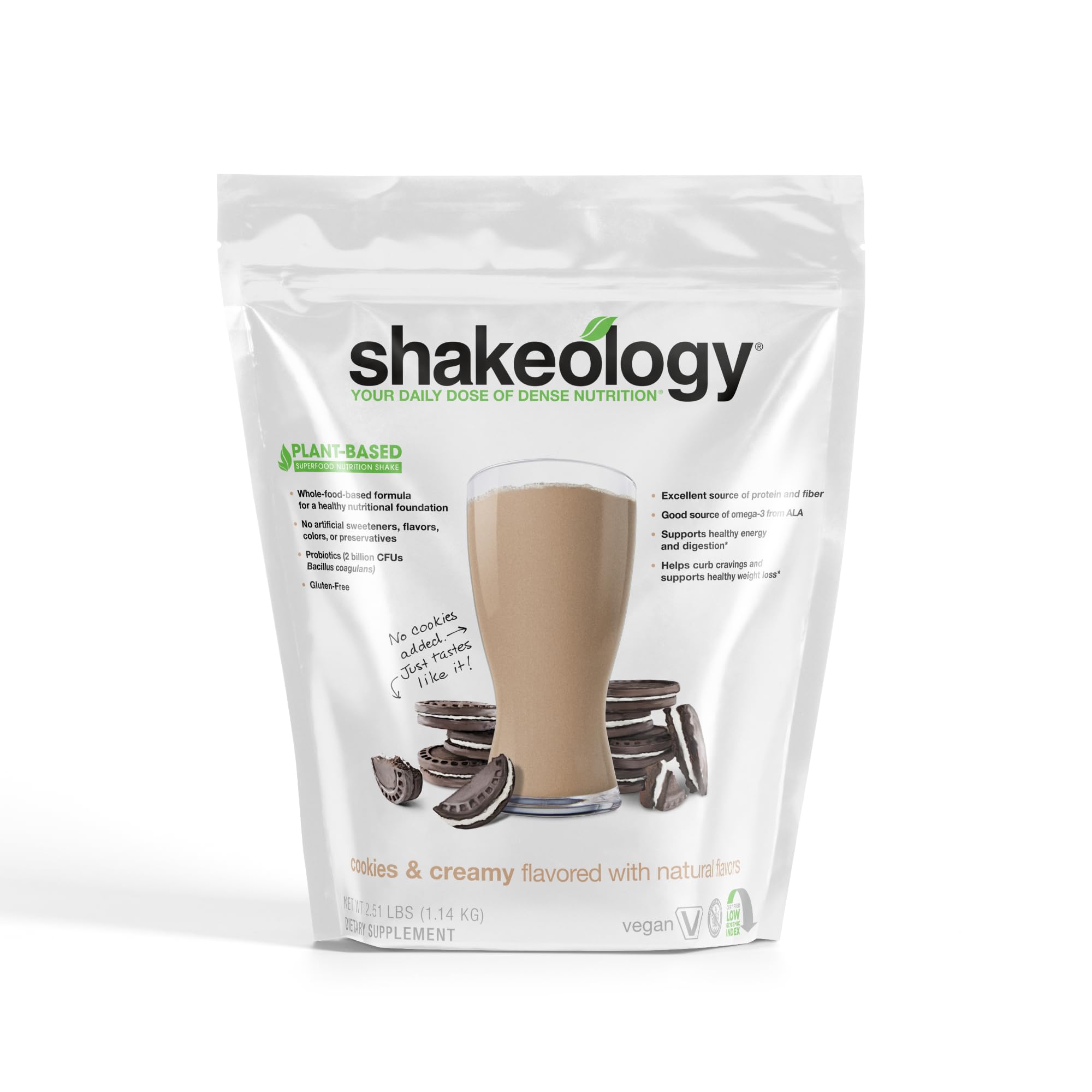 Shakeology Vegan Protein Powder - Gluten Free, Superfood Protein Shake - Helps Support Healthy Weight Loss, Lean Muscle Support, Gut Health, Manage Effects of Stress, Cookies and Creamy - 30 Servings