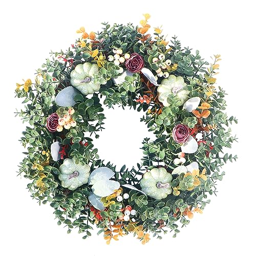 24" Wreaths for Front Door, Spring Summer Wreath with Tulip Wreath, Butterfly, Lavender and Eucalyptus, Vivid Artificial Floral Wreath for Wall Window Farmhouse Party Holiday Home Décor