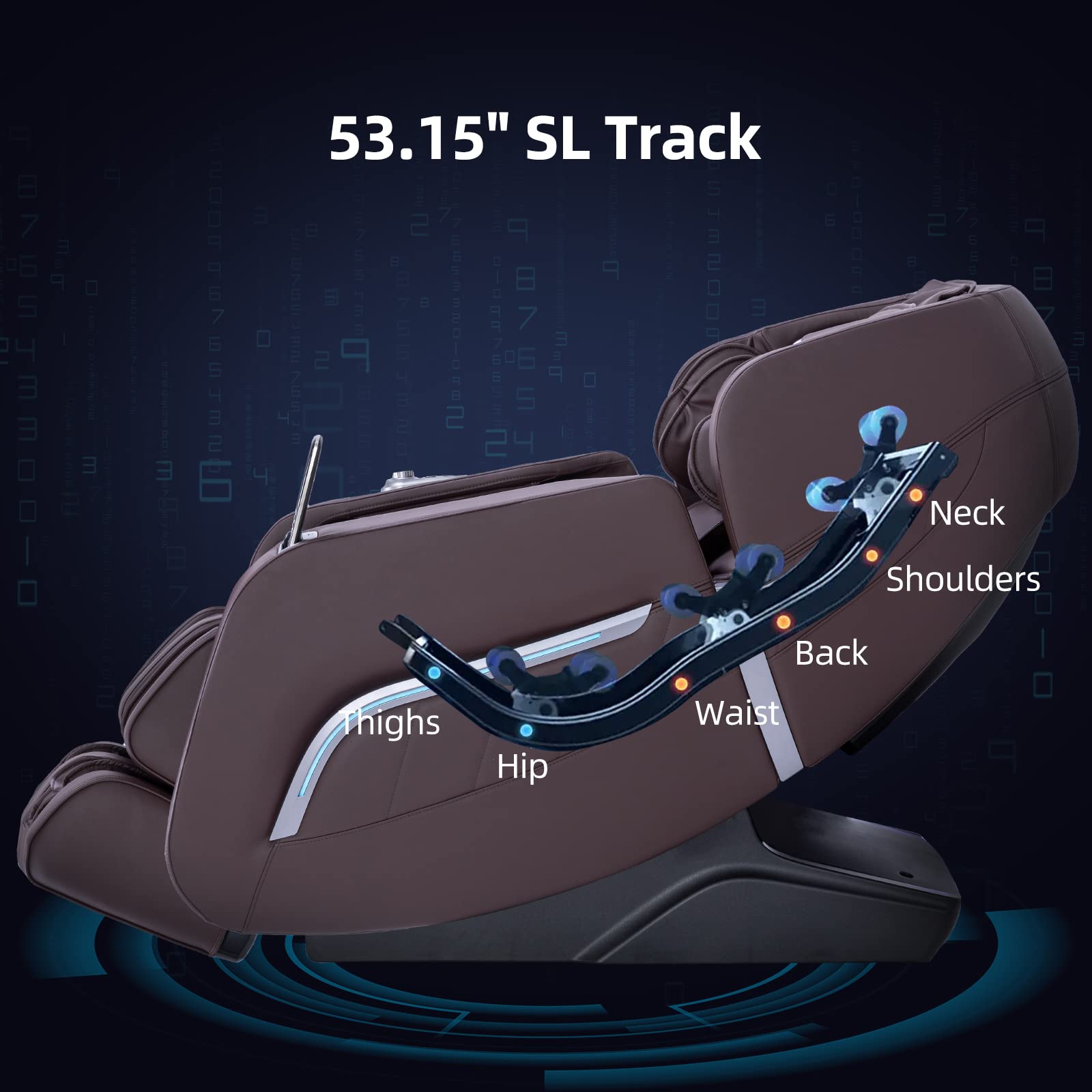 iRest 2024 A306 Massage Chair, Full Body Zero Gravity Recliner with Yoga Stretching, Intelligent Voice Control, SL Track, Foot Rollers, Airbags, Heating, and Bluetooth (Brown)