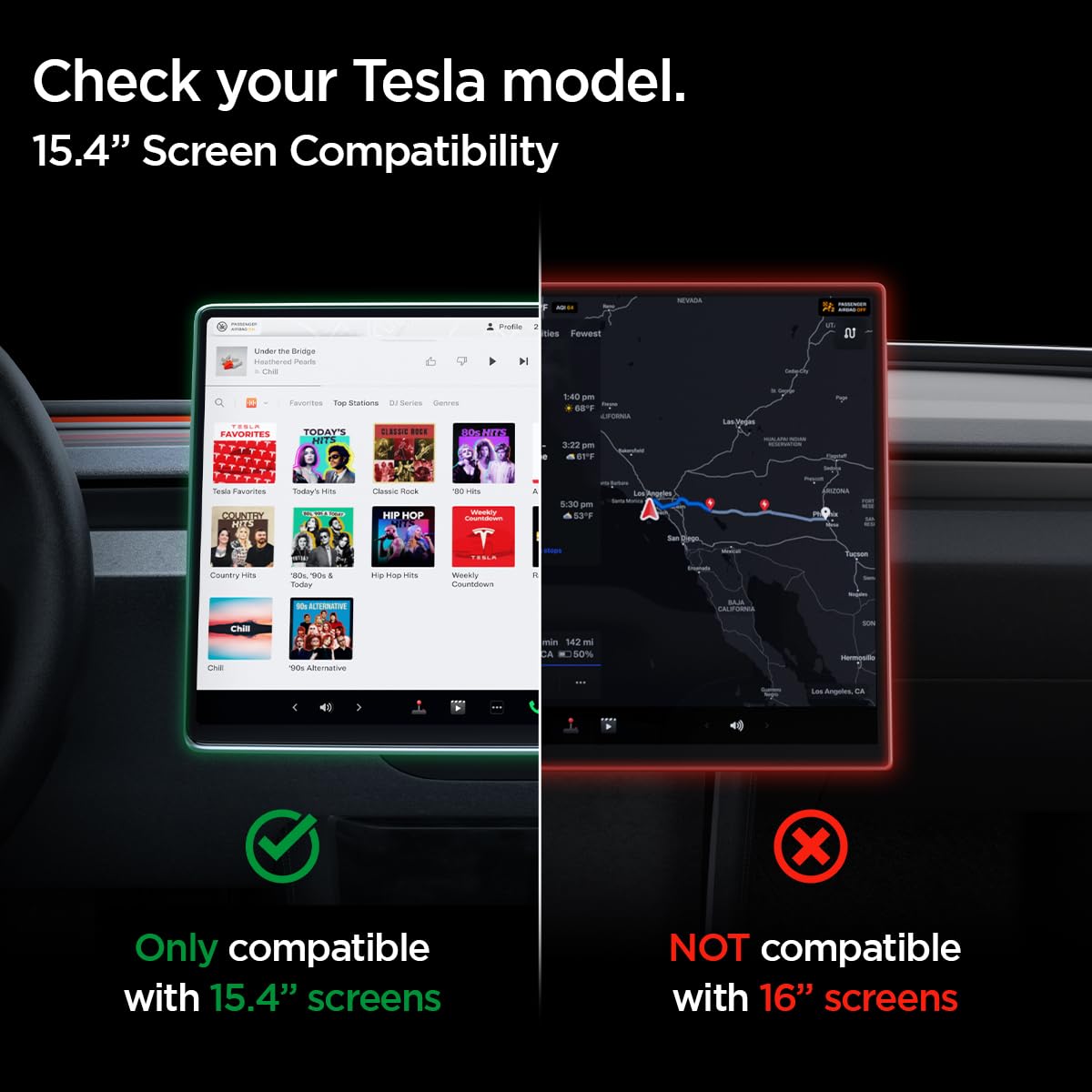 Spigen Tempered Glass Screen Protector [GlasTR EZ FIT] designed for Tesla Model 3 (2024/2025/2026), Model Y (2024-2025), Model Y Standard 2026 15.4" Dashboard Touchscreen - Matte/Anti Glare/Anti Finger Print
