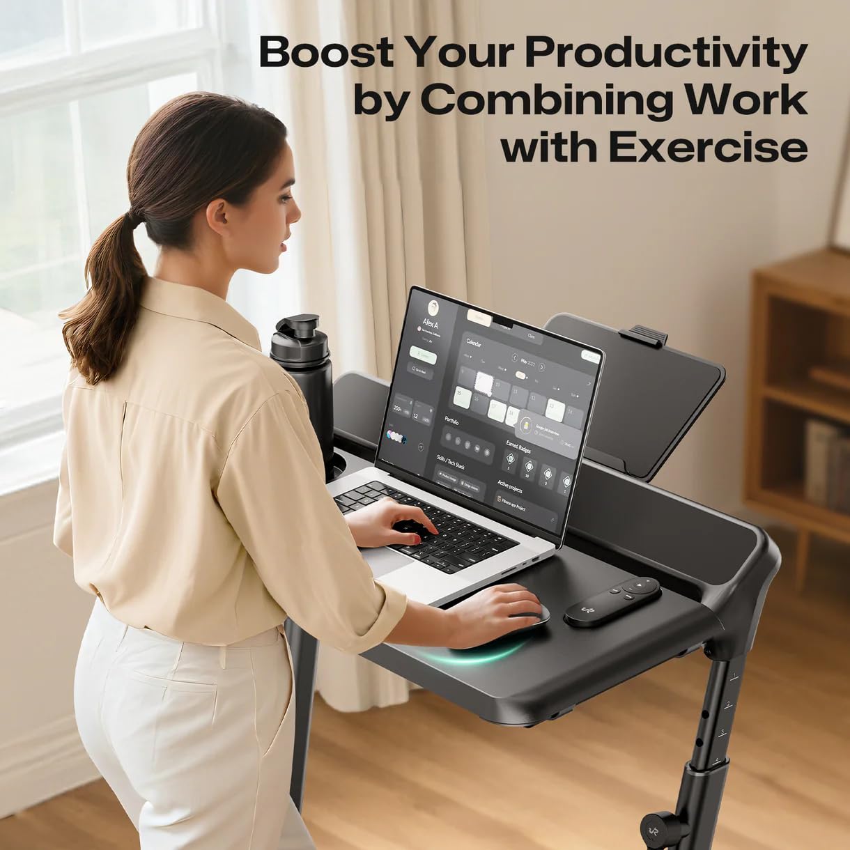 UREVO Multifunctional Desk for Foldimix 5L Treadmill, UREVO Walking Pad Treadmill Detachable Desk