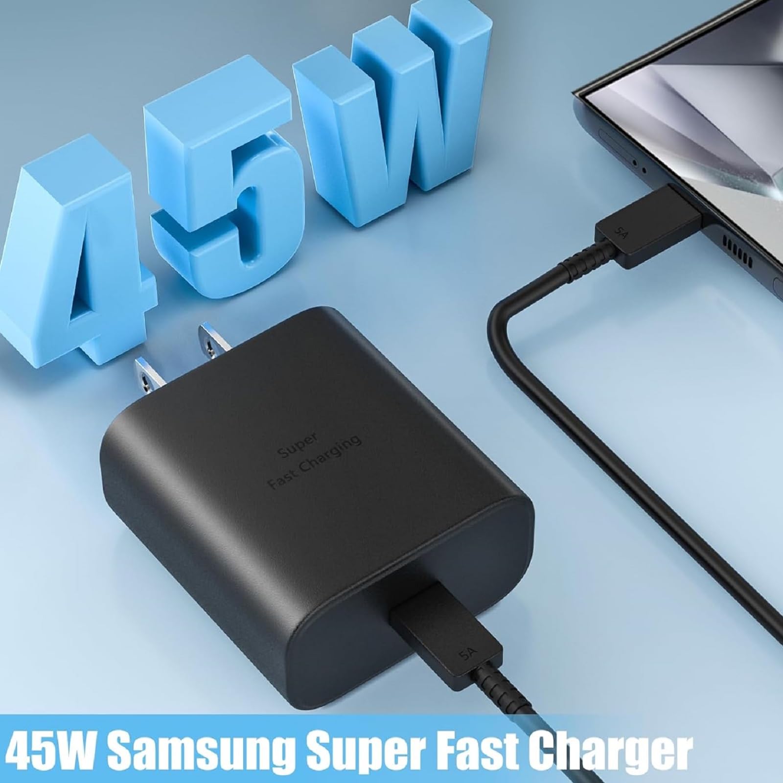 Samsung Charger Super Fast Charging 45W USB C Charger 6FT Super Fast Charger for Samsung Galaxy S24 S23 S22 S21 Ultra Plus FE Galaxy Tab S9 ZFold6 Z Flip6 Note20 A55 A15 i Phone 16/15 Google Pixel 9/8