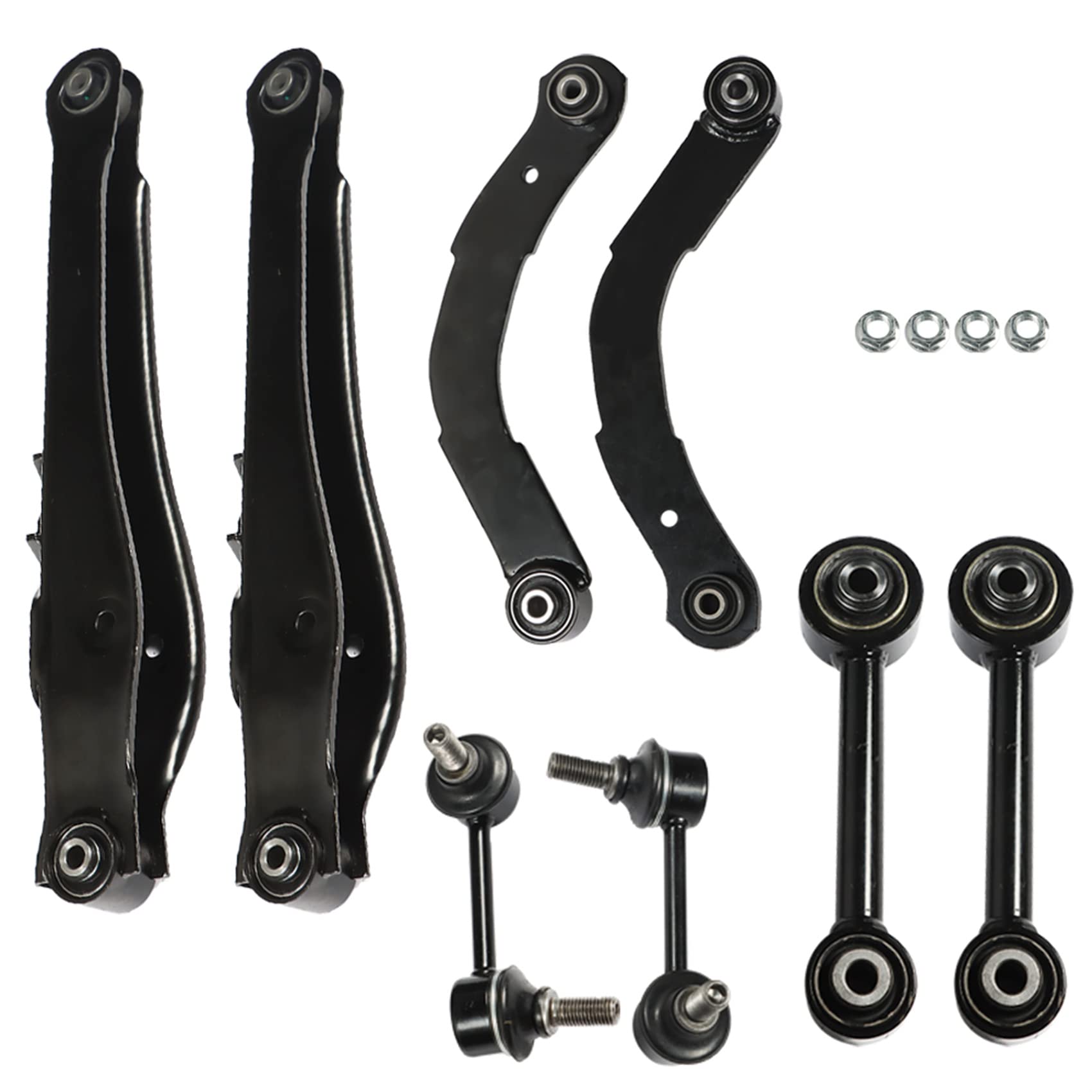 labwork 8 Pcs Rear Suspension Kit Upper Lower Control Lateral Toe Arms Sway Bar Links Replacement for 2007-2009 Caliber 2.0L 2.4L